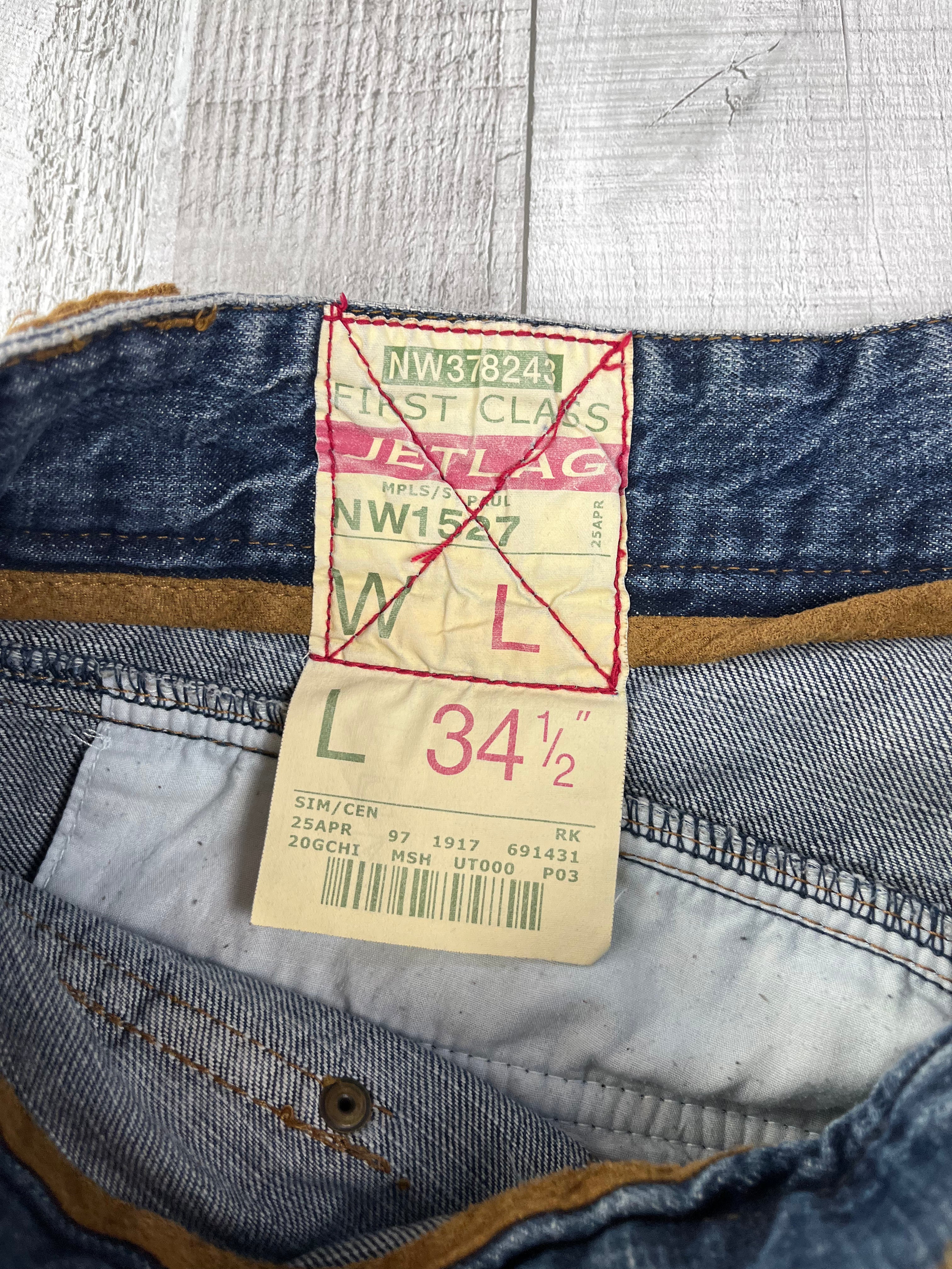 Jetlag Vintage Baggy Jeans Cargo 90s Blau Braun L