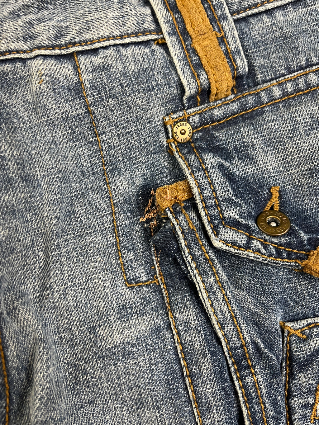 Jetlag Vintage Baggy Jeans Cargo 90s Blau Braun L