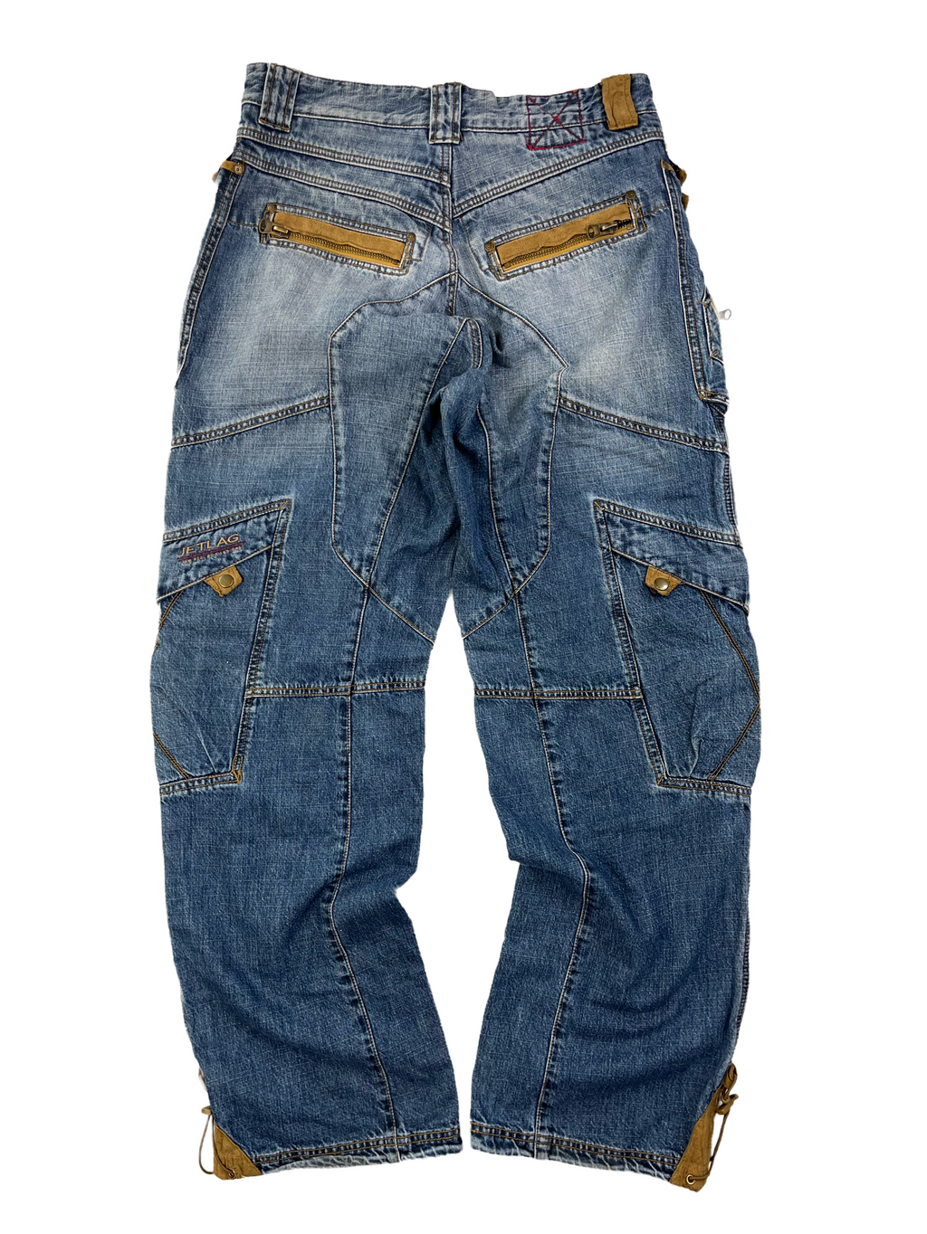 Jetlag Vintage Baggy Jeans Cargo 90s Blau Braun L