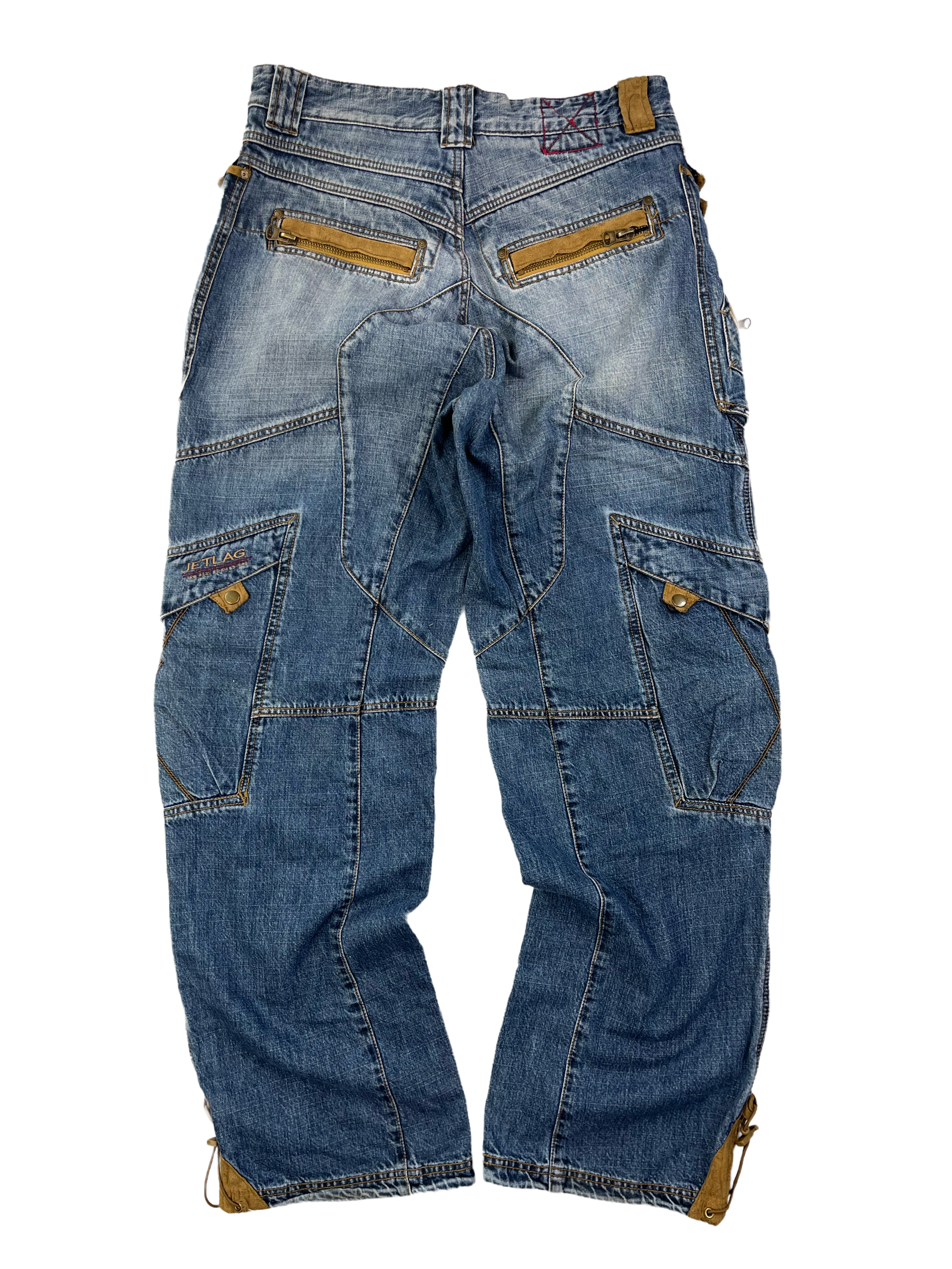 Jetlag Vintage Baggy Jeans Cargo 90s Blau Braun L
