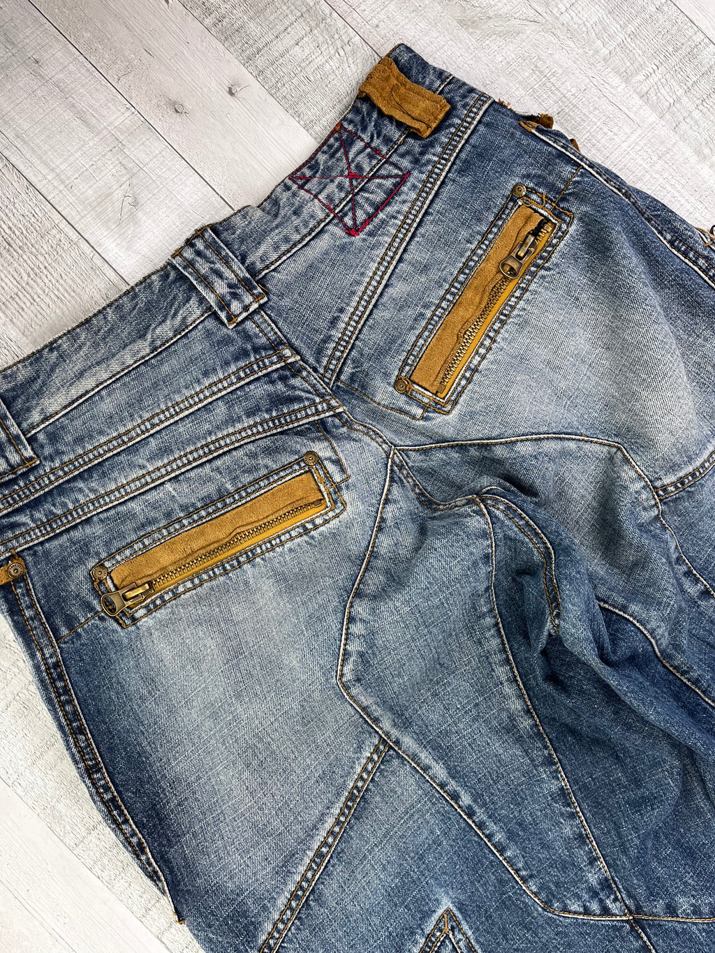 Jetlag Vintage Baggy Jeans Cargo 90s Blau Braun L