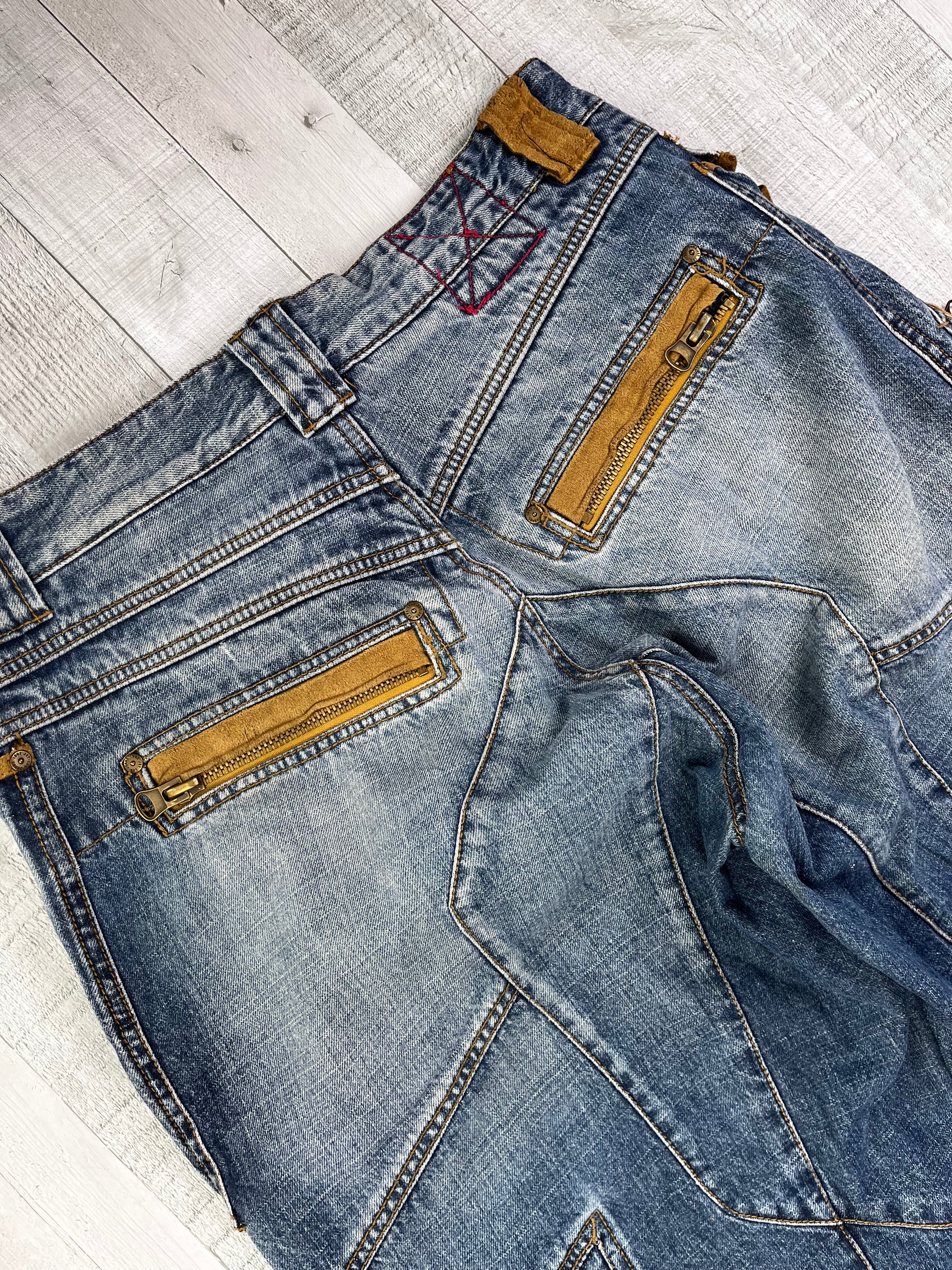 Jetlag Vintage Baggy Jeans Cargo 90s Blau Braun L