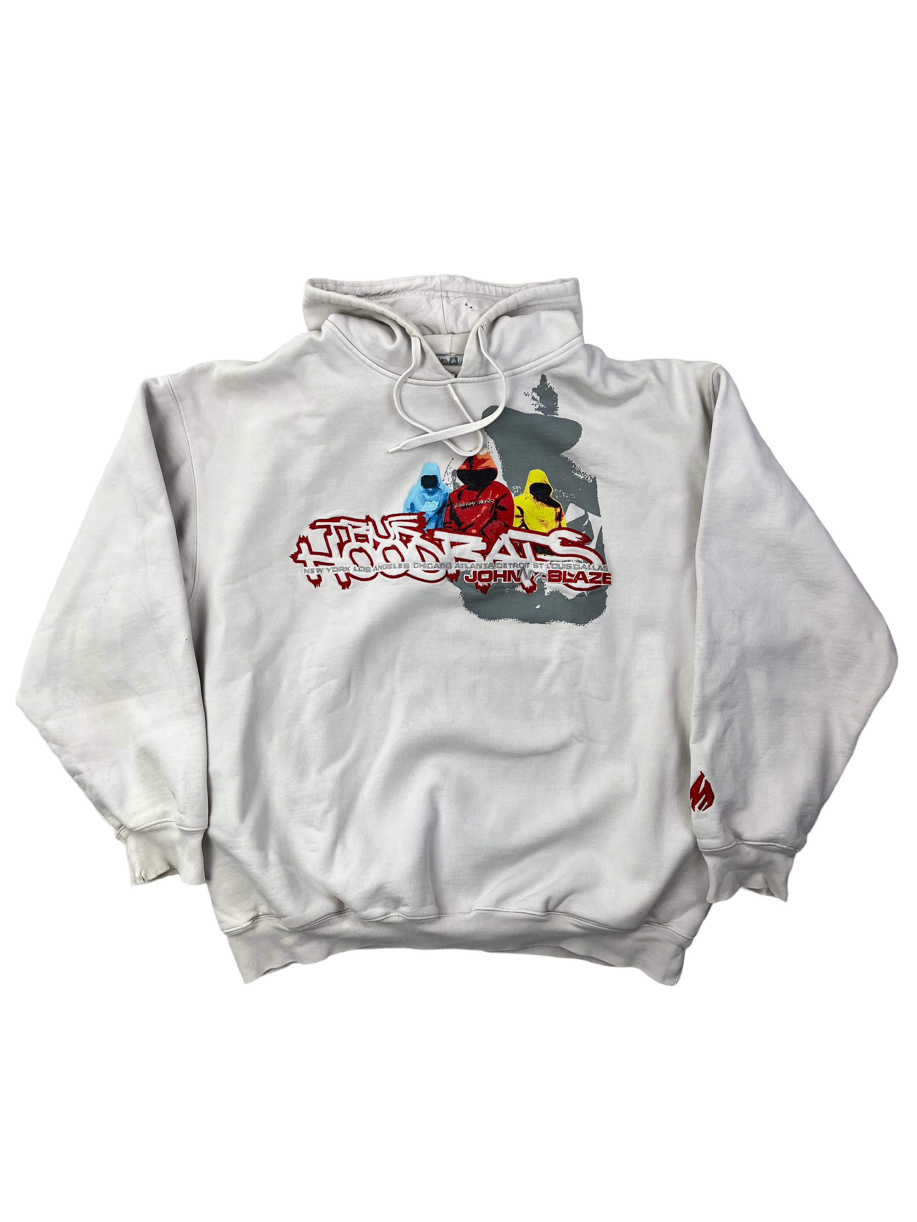 Johnny Blaze Vintage Hoodie 90s Weiß XL