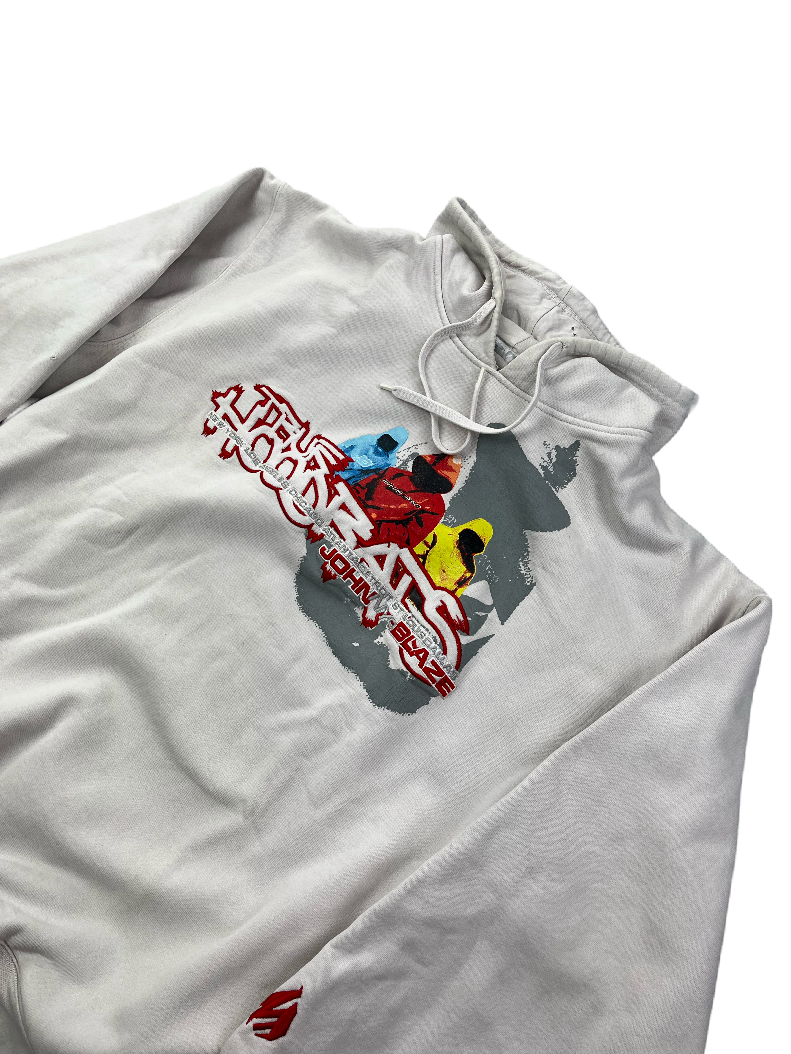 Johnny Blaze Vintage Hoodie 90s Weiß XL