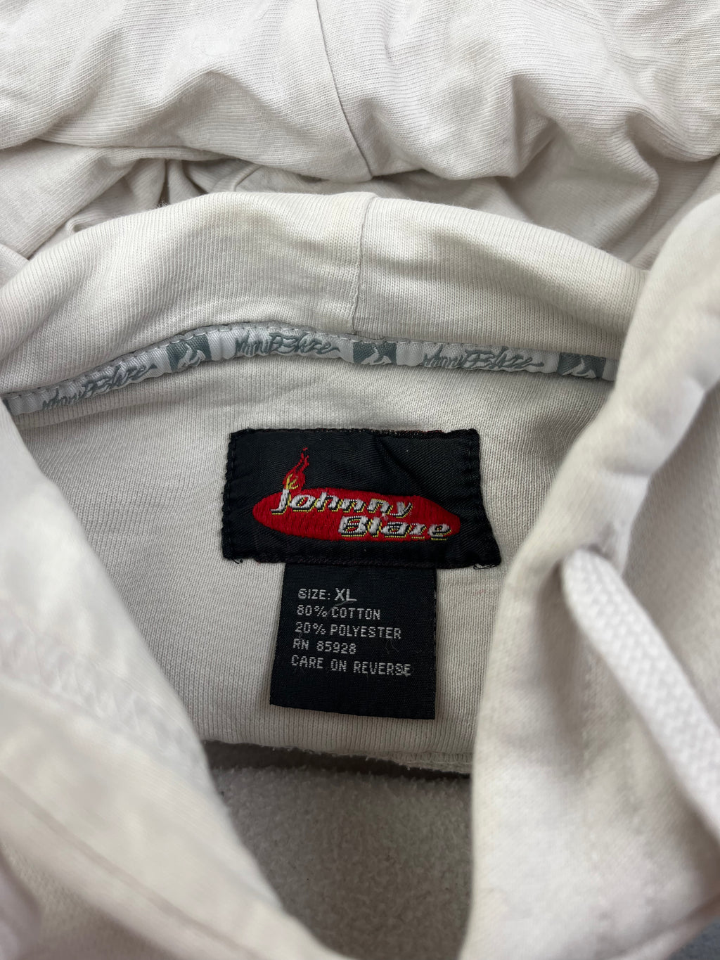 Johnny Blaze Vintage Hoodie 90s Weiß XL