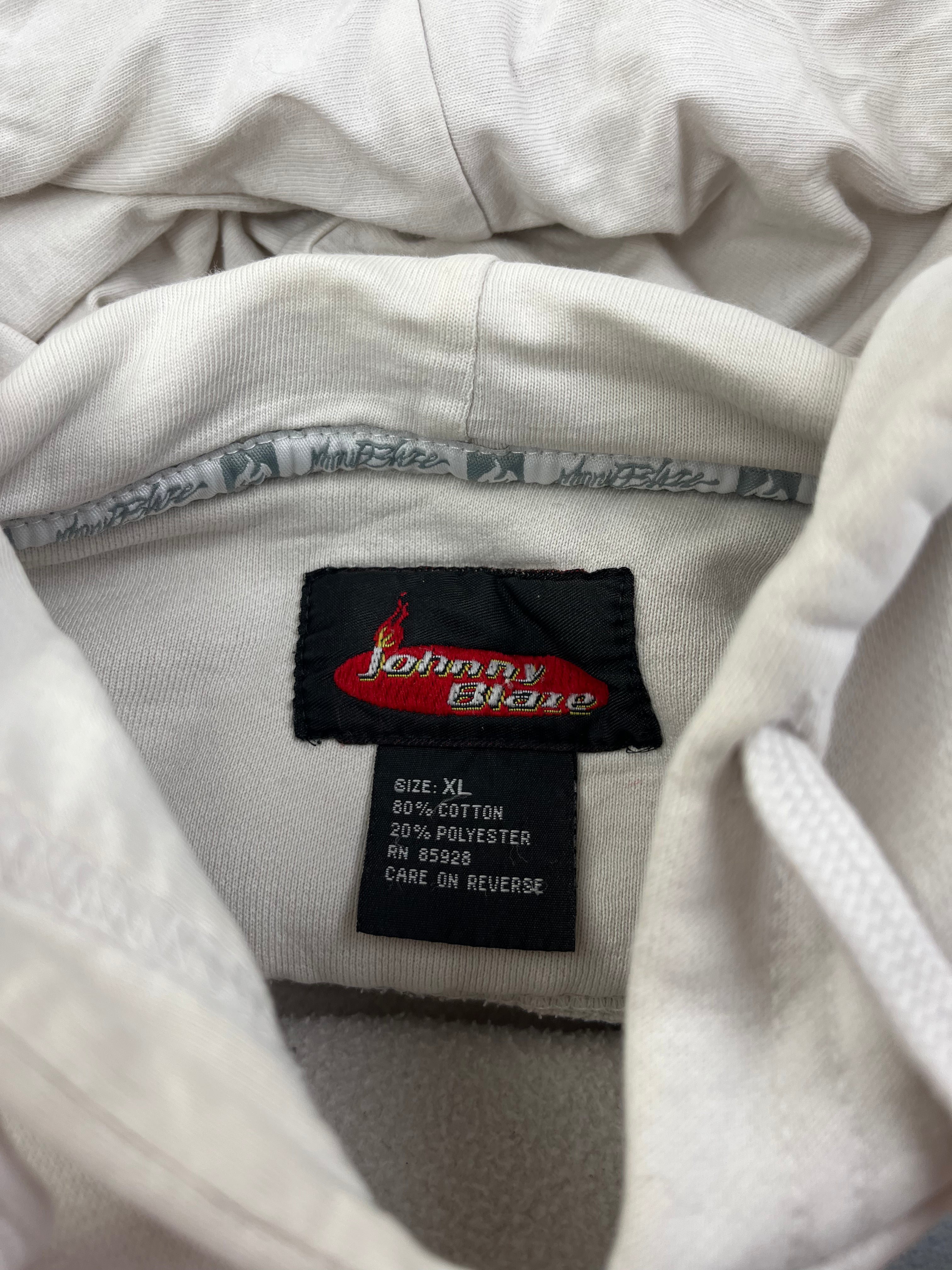 Johnny Blaze Vintage Hoodie 90s Weiß XL