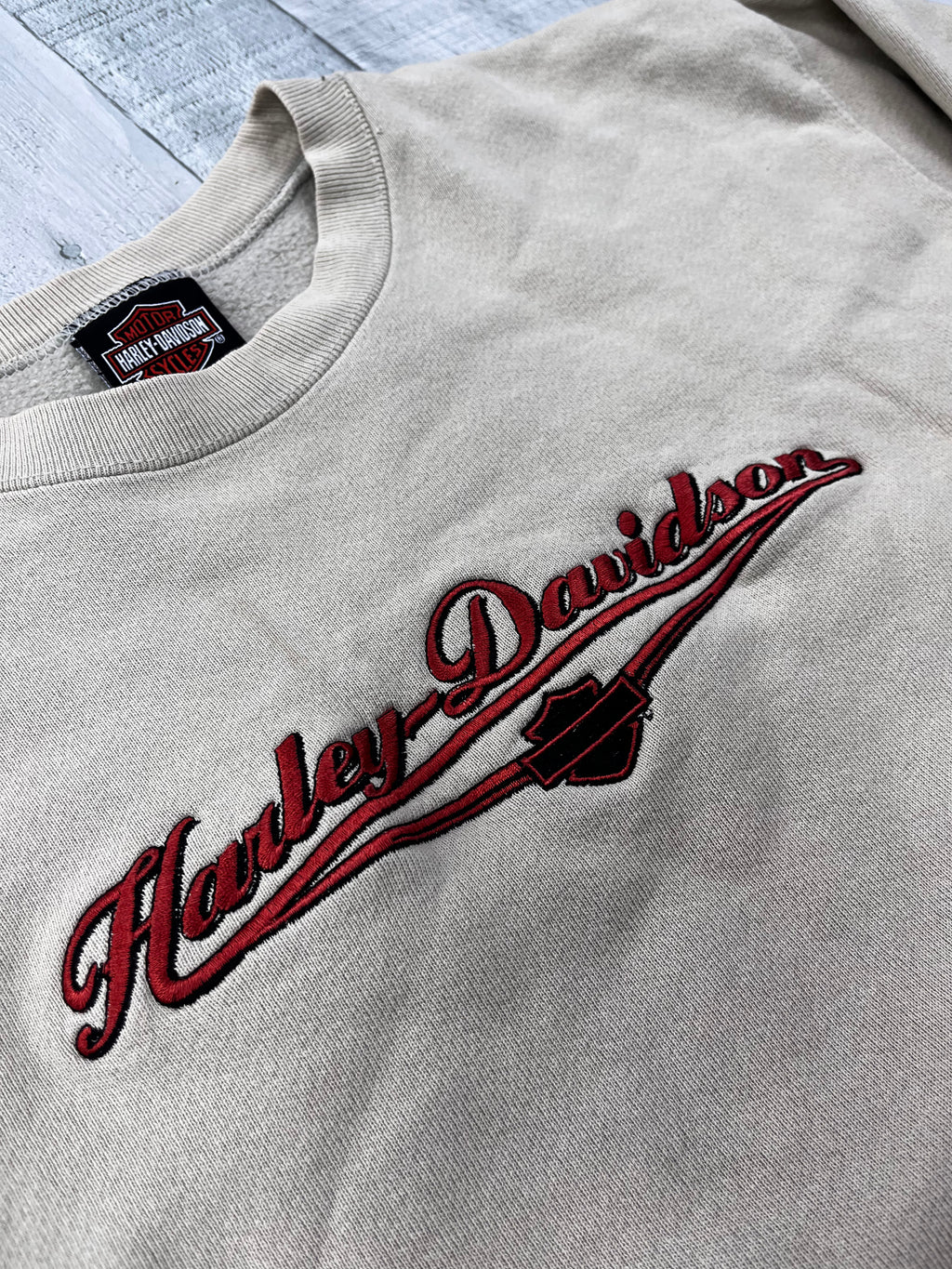 Harley Davidson Vintage Sweater 90s Beige M