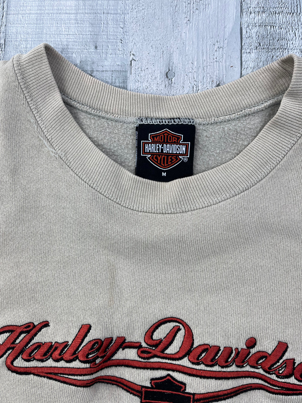 Harley Davidson Vintage Sweater 90s Beige M