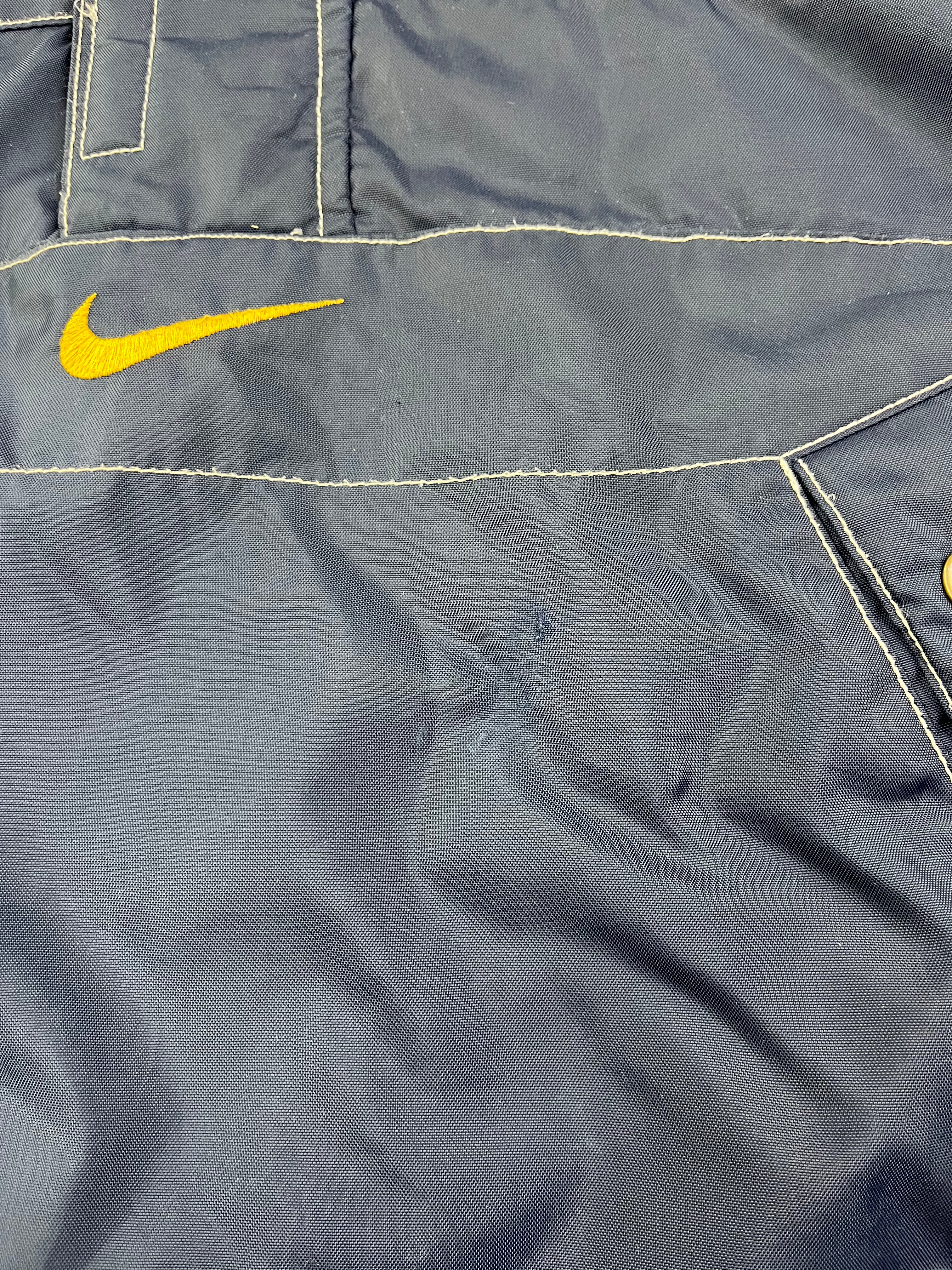 Nike Vintage Übergangsjacke Bestickt Backprint 90s Navy Gelb L
