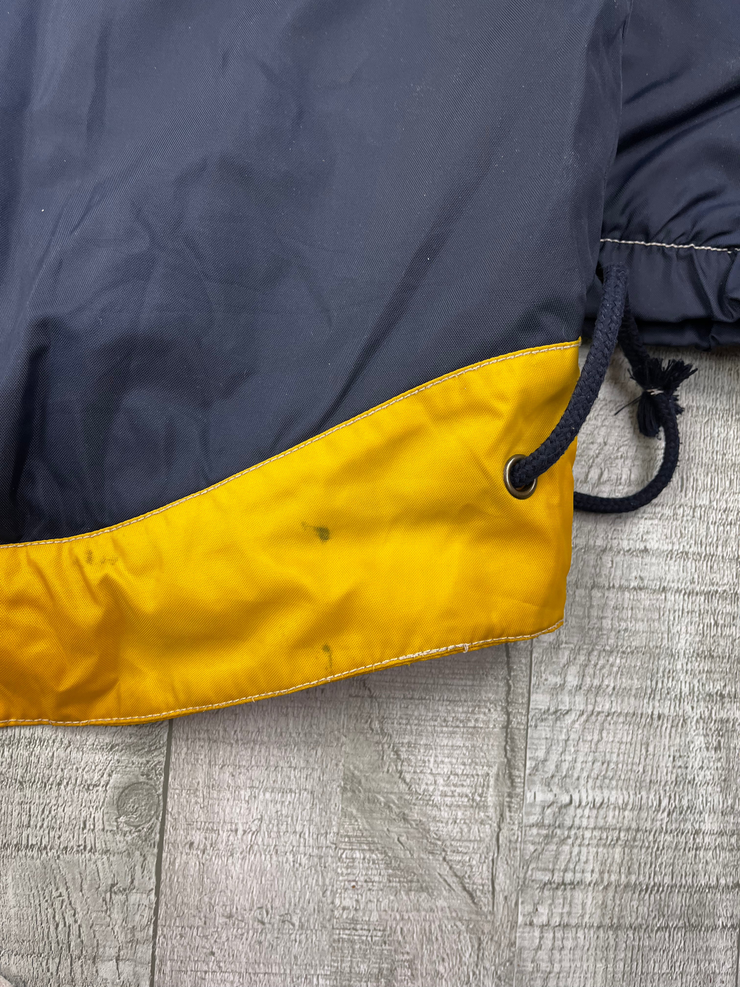 Nike Vintage Übergangsjacke Bestickt Backprint 90s Navy Gelb L