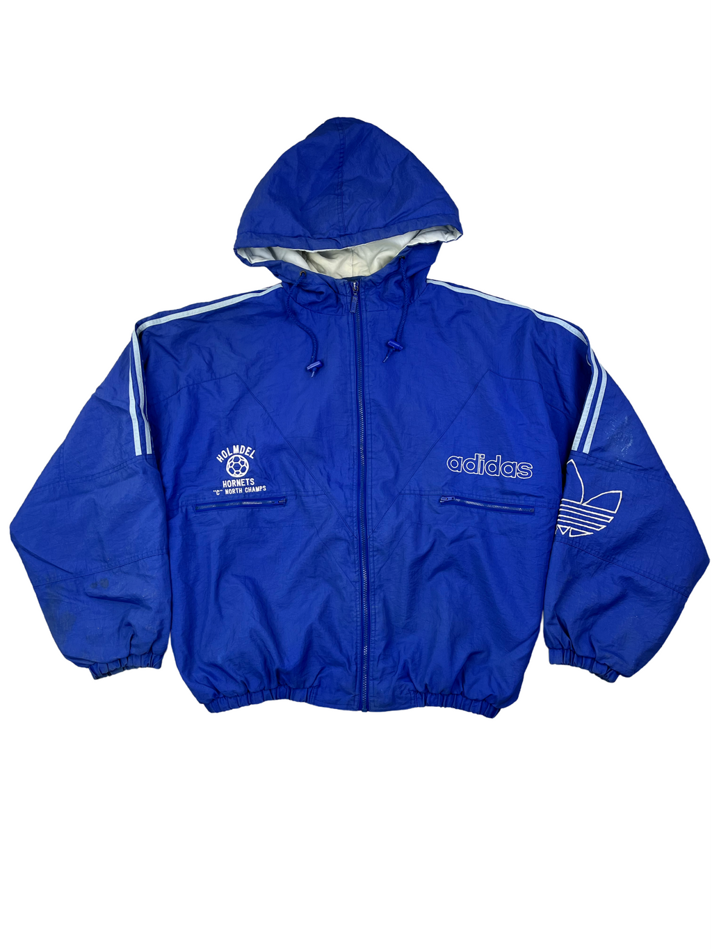 Adidas Vintage Übergangsjacke Kaputze 90s Blau ?