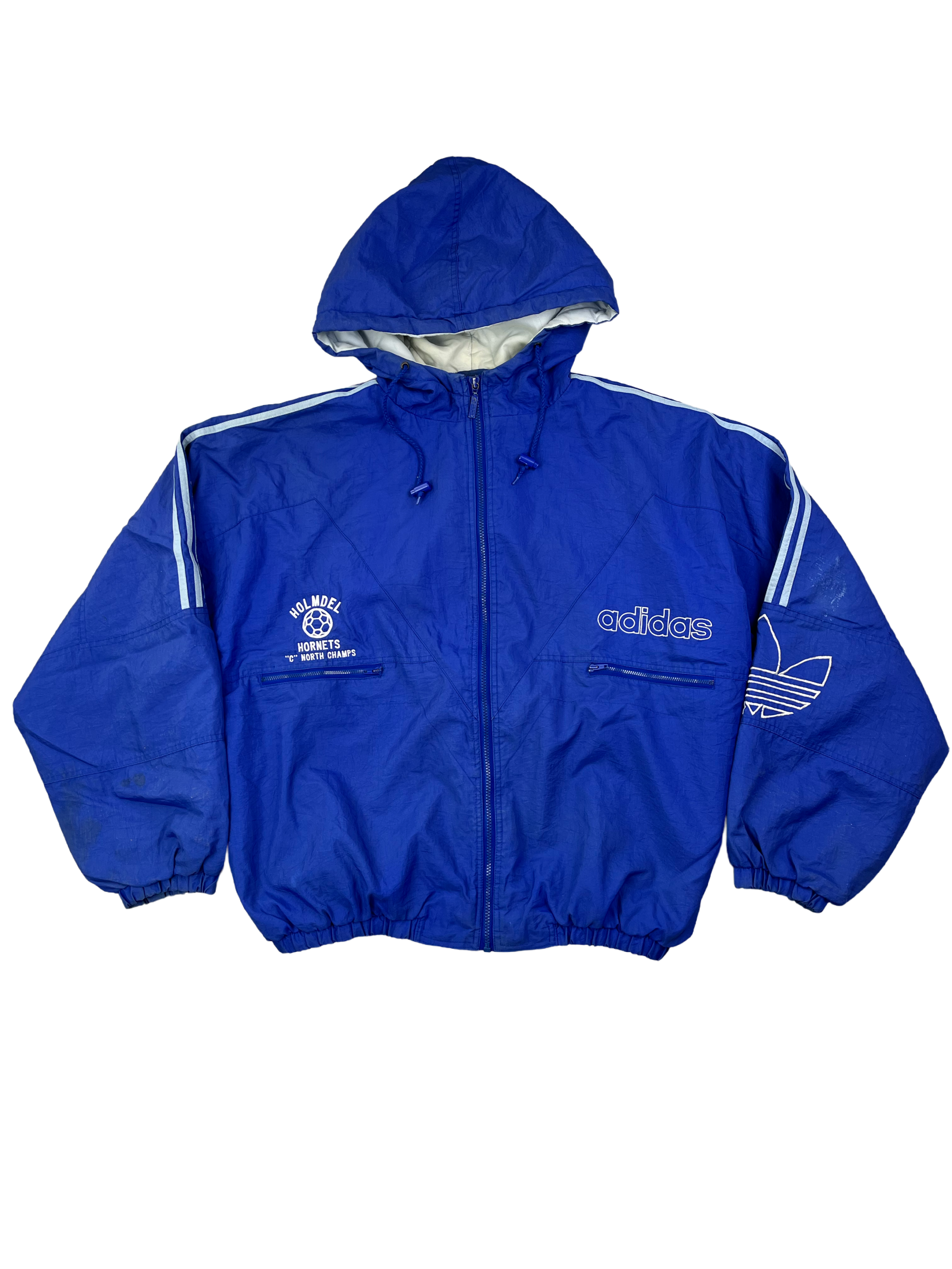 Adidas Vintage Übergangsjacke Kaputze 90s Blau ?