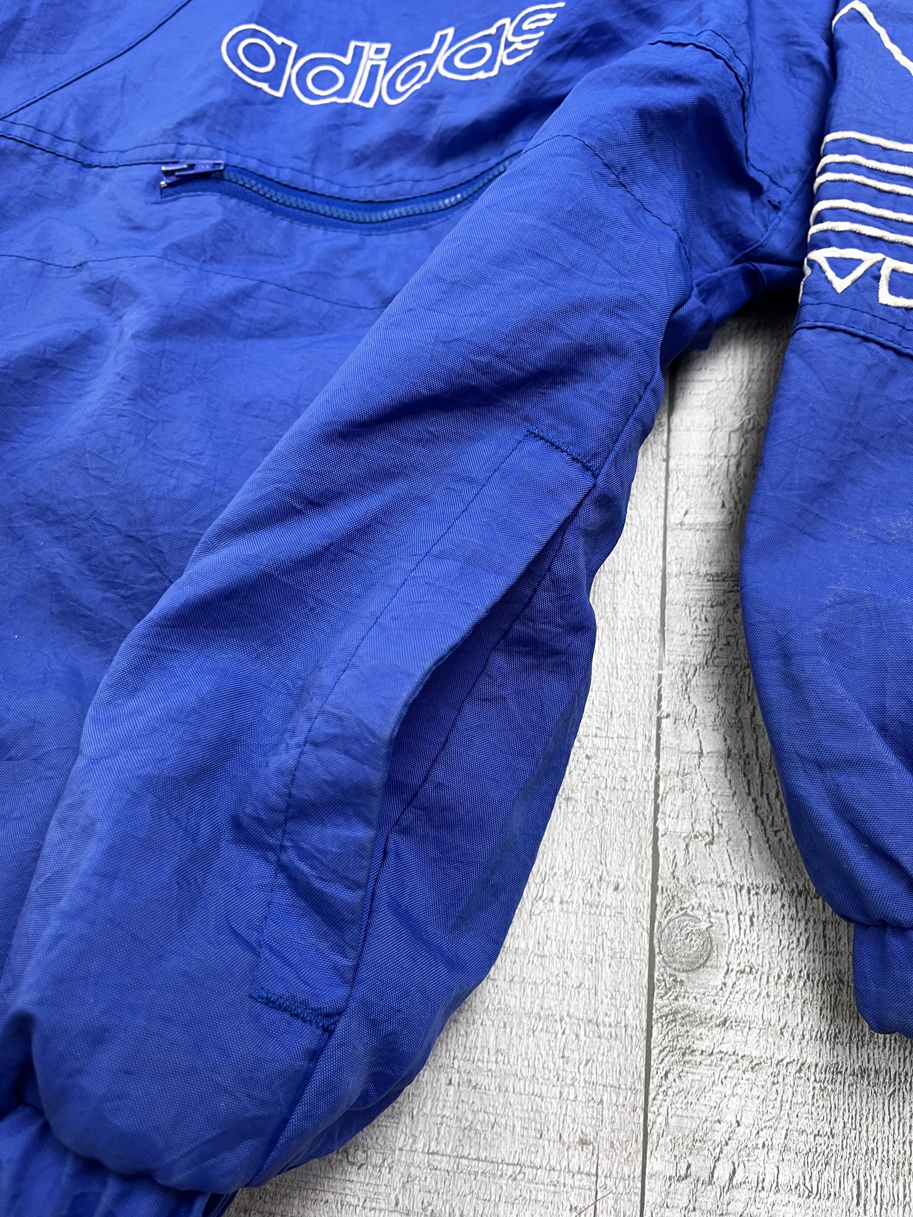 Adidas Vintage Übergangsjacke Kaputze 90s Blau ?