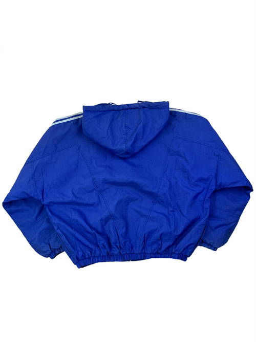 Adidas Vintage Bomberjacke Kaputze 90s Blau L