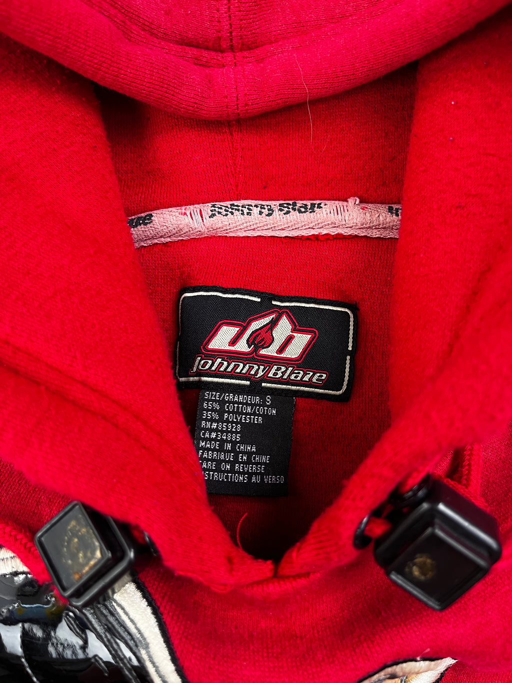 Johnny Blaze Vintage Hoodie Bestickt 90s Rot S