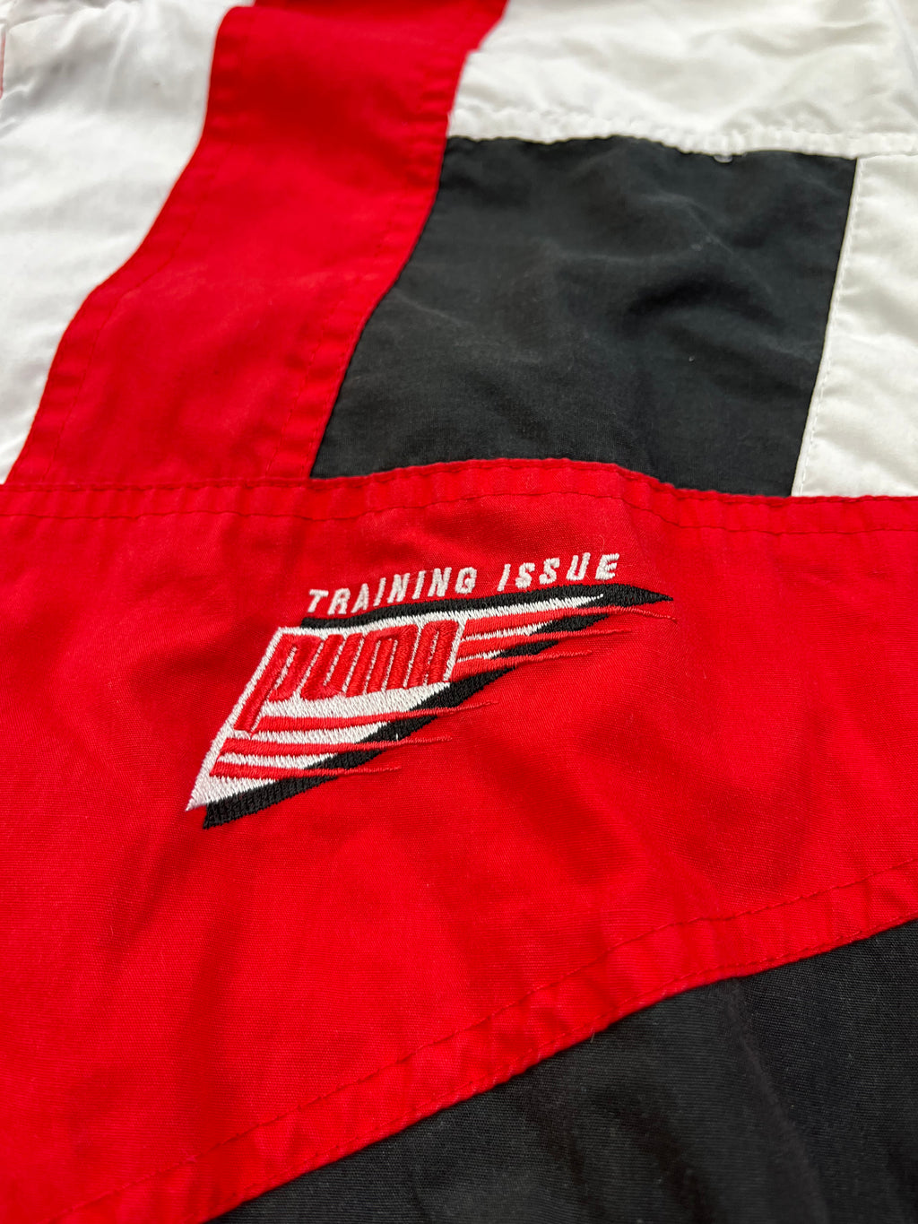 Puma Vintage Trainingsjacke 90s Schwarz Weiß Rot XL
