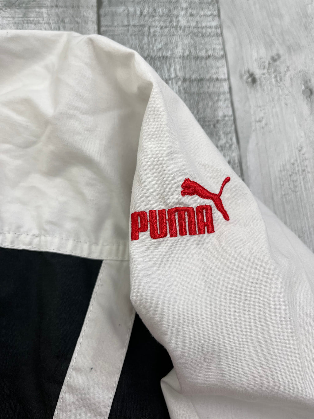 Puma Vintage Trainingsjacke 90s Schwarz Weiß Rot XL