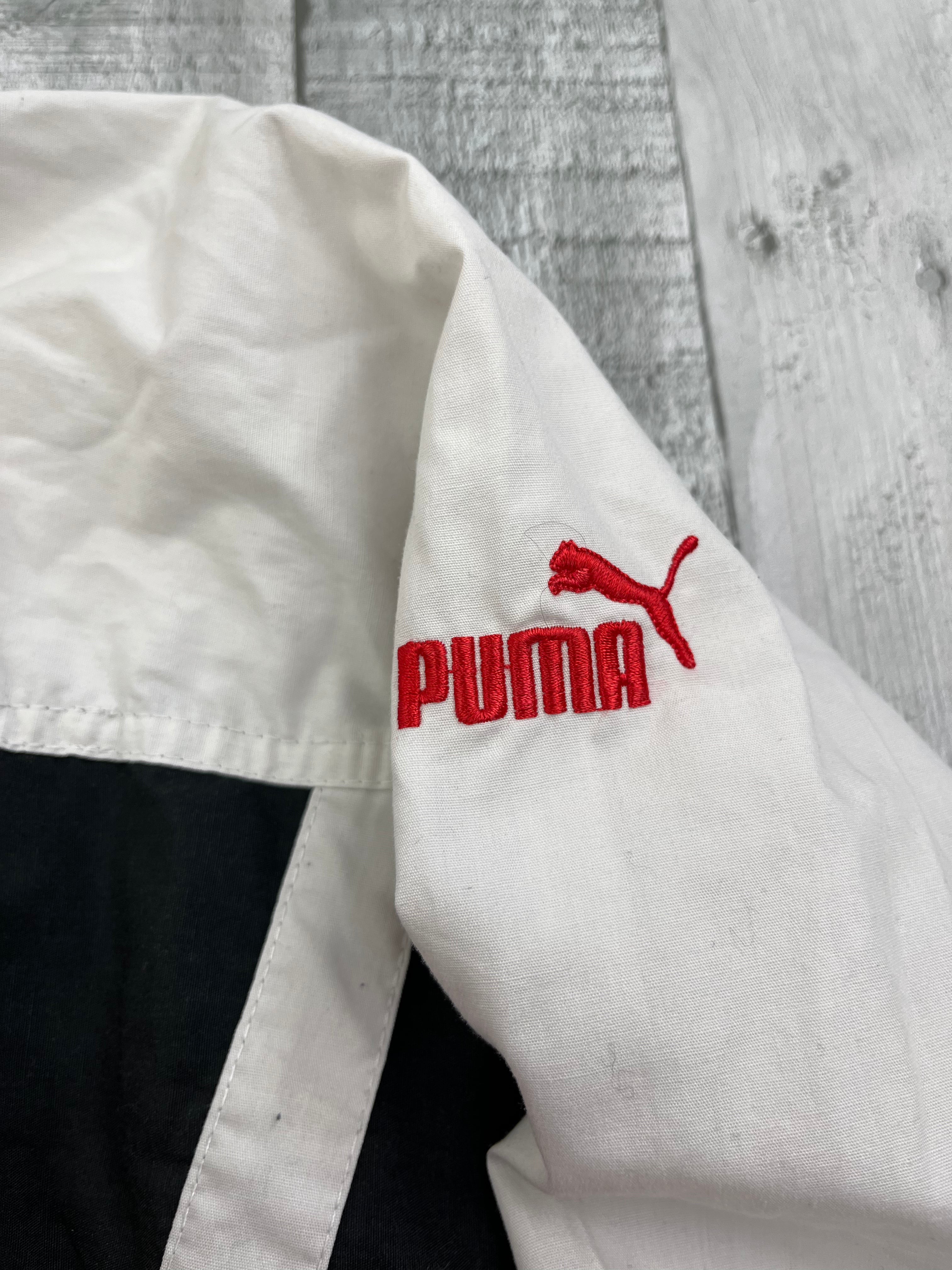Puma Vintage Trainingsjacke 90s Schwarz Weiß Rot XL