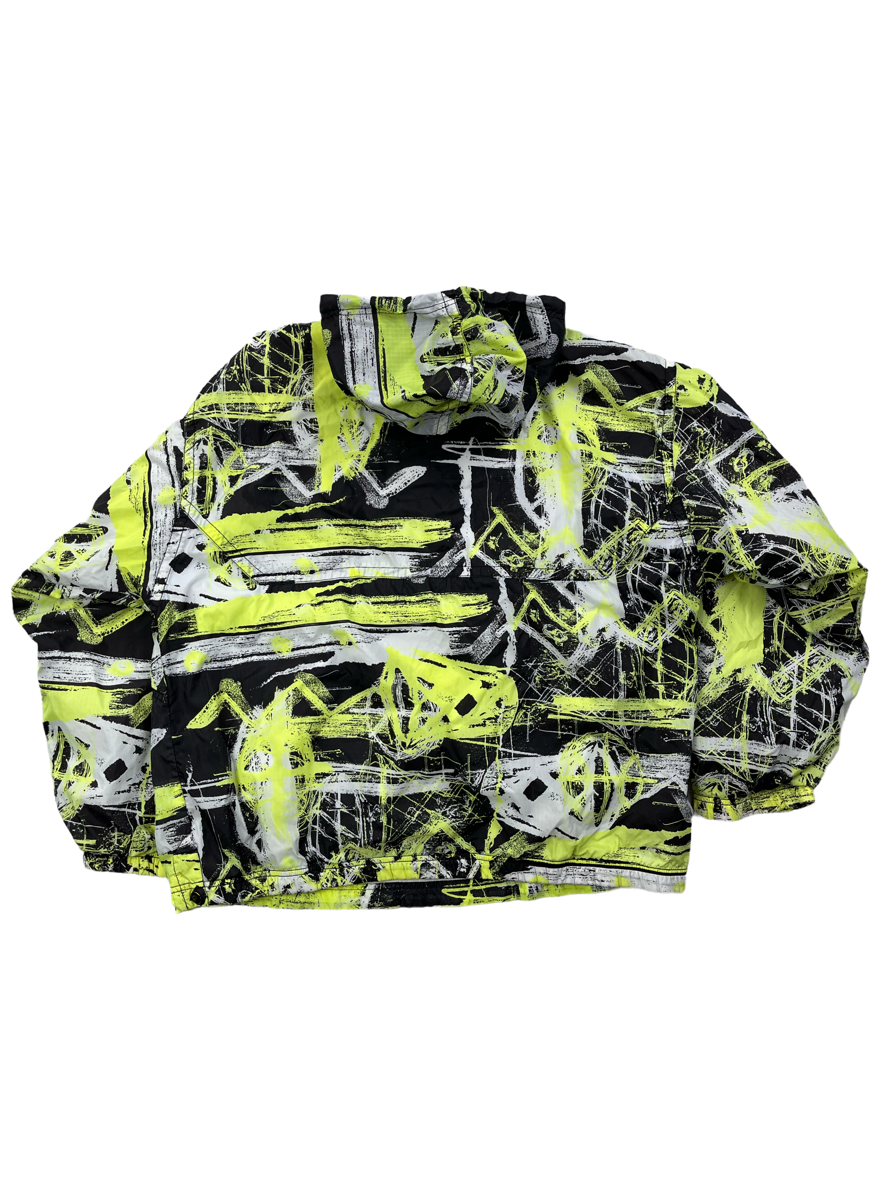 Nike Vintage Windbreaker Crazy Pattern 90s Grün Schwarz L