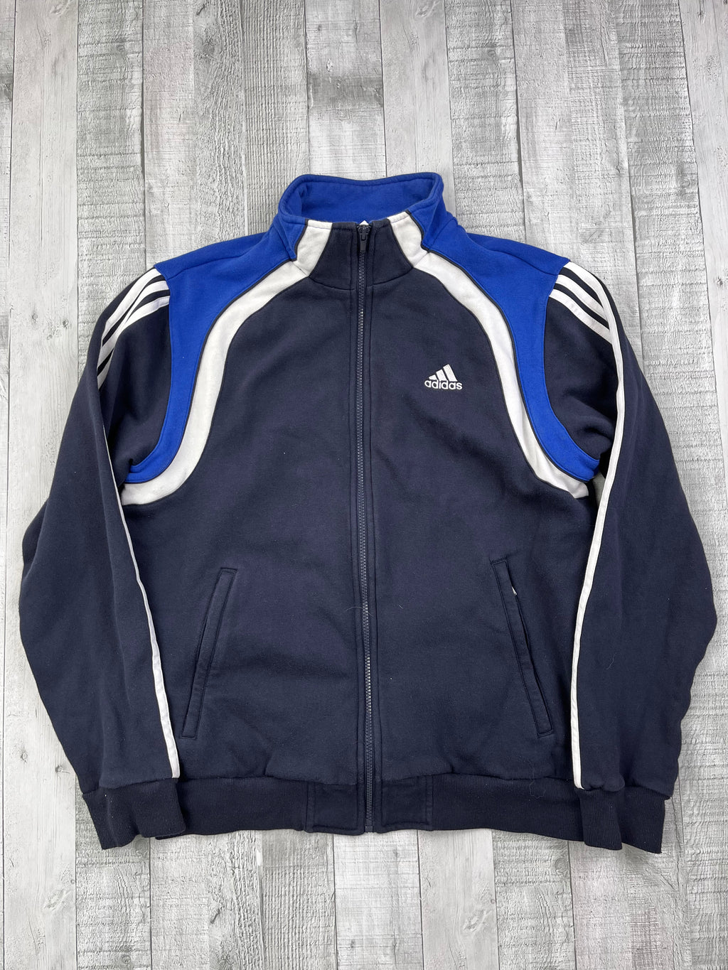 Adidas Vintage Jogginganzug Y2K Dunkelblau Blau Weiß S