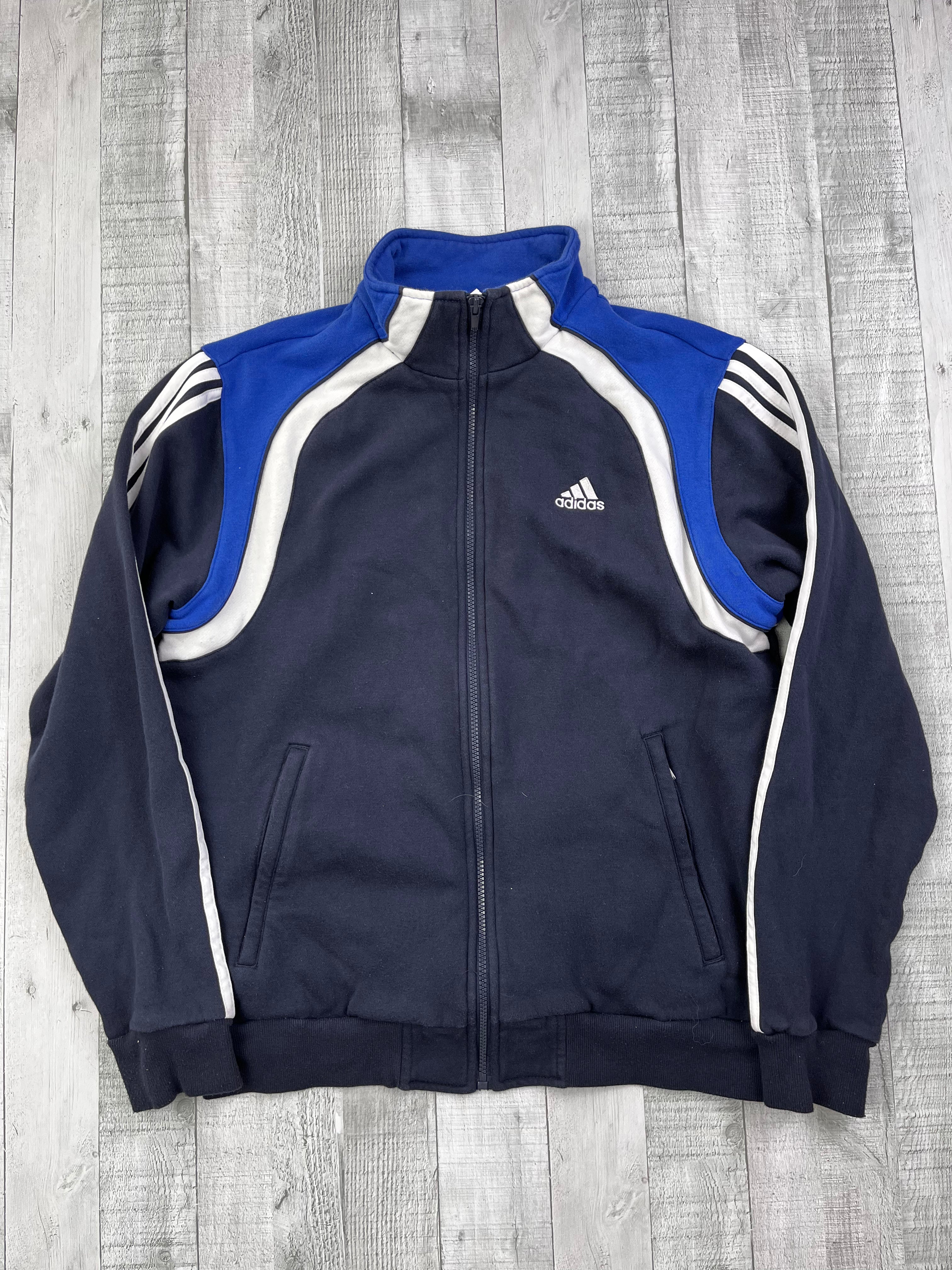 Adidas Vintage Jogginganzug Y2K Dunkelblau Blau Weiß S