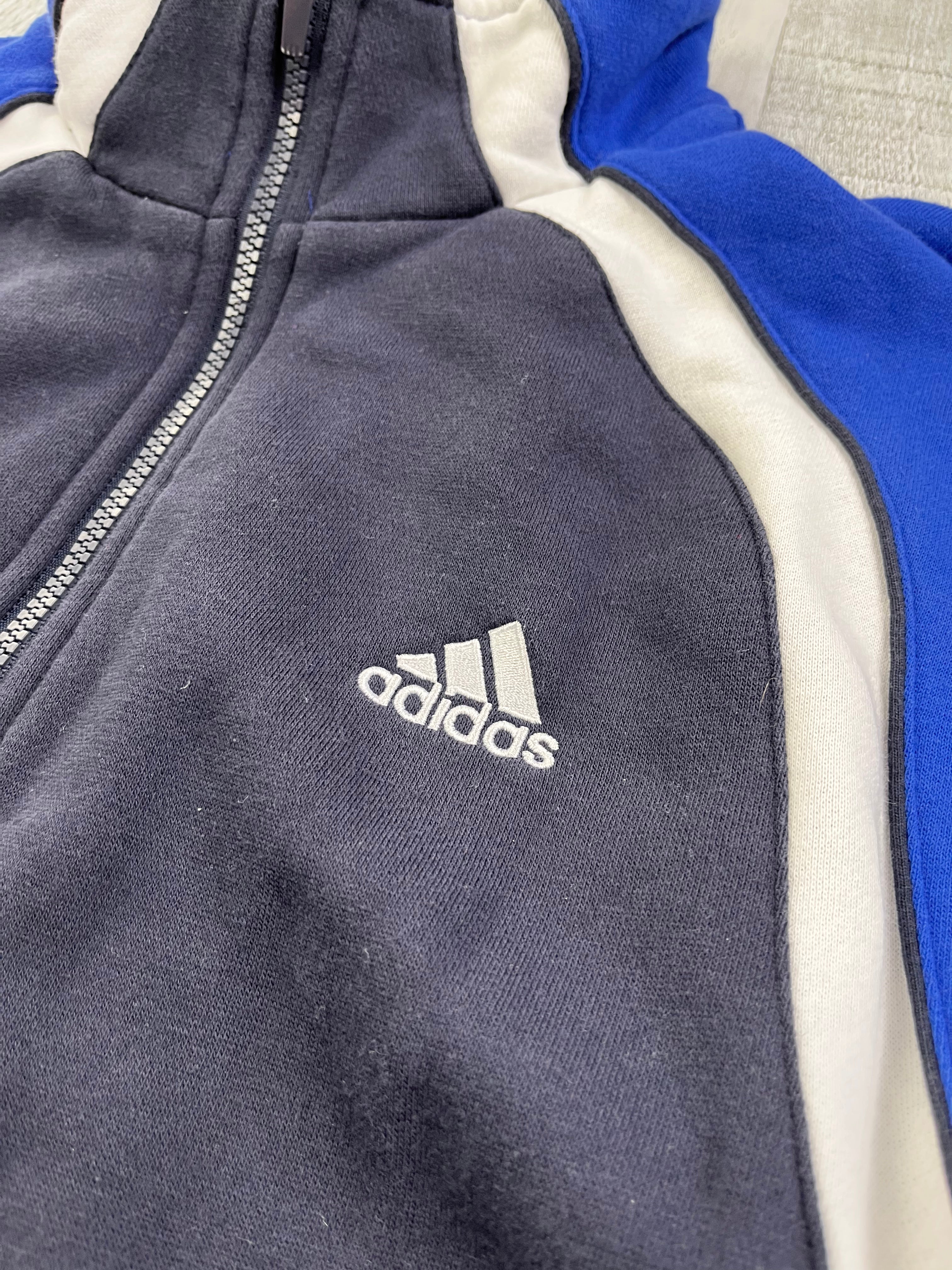 Adidas Vintage Jogginganzug Y2K Dunkelblau Blau Weiß S