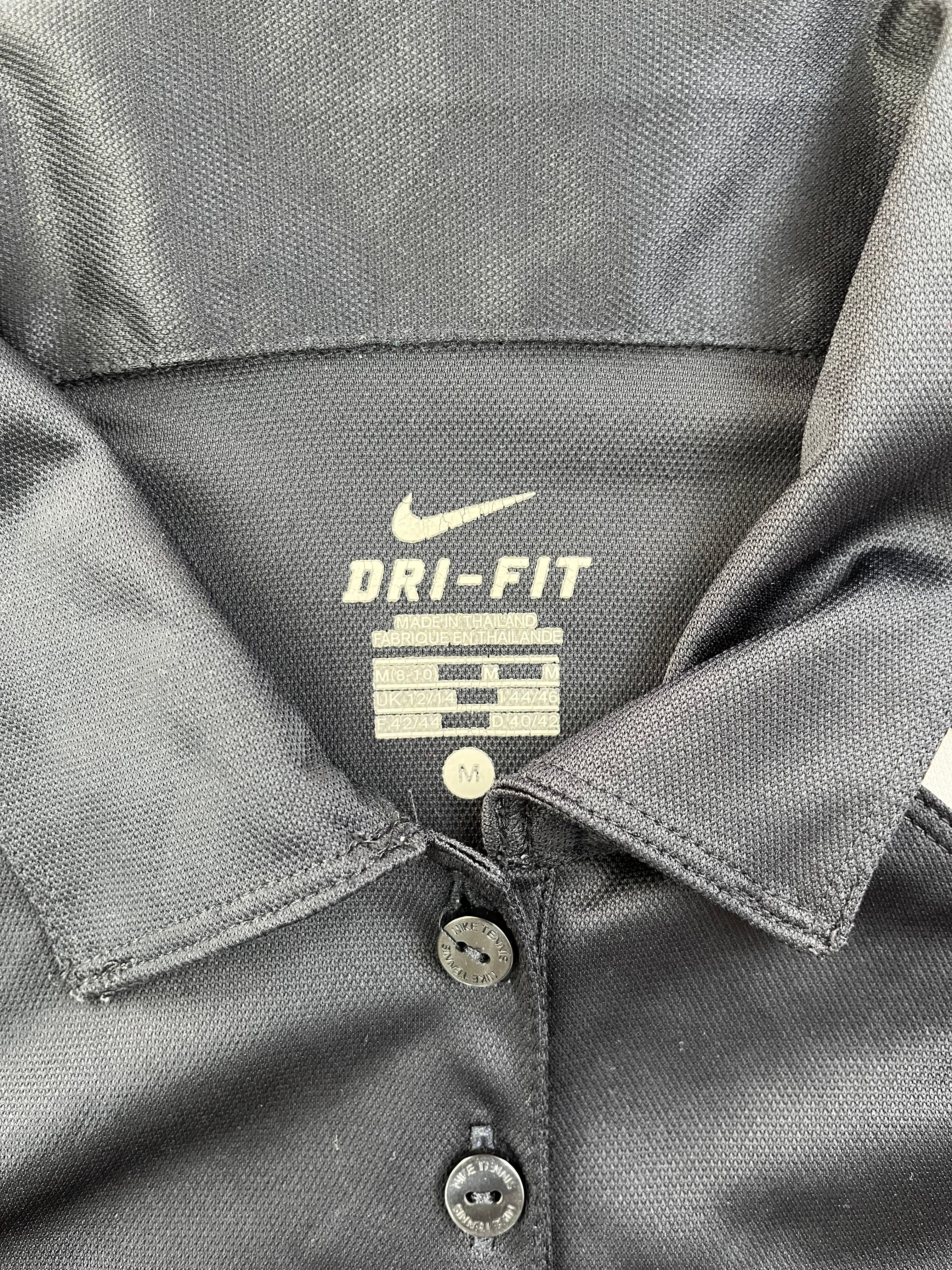 Nike Vintage Damen Poloshirt Sport Y2K Dunkelblau Weiß M