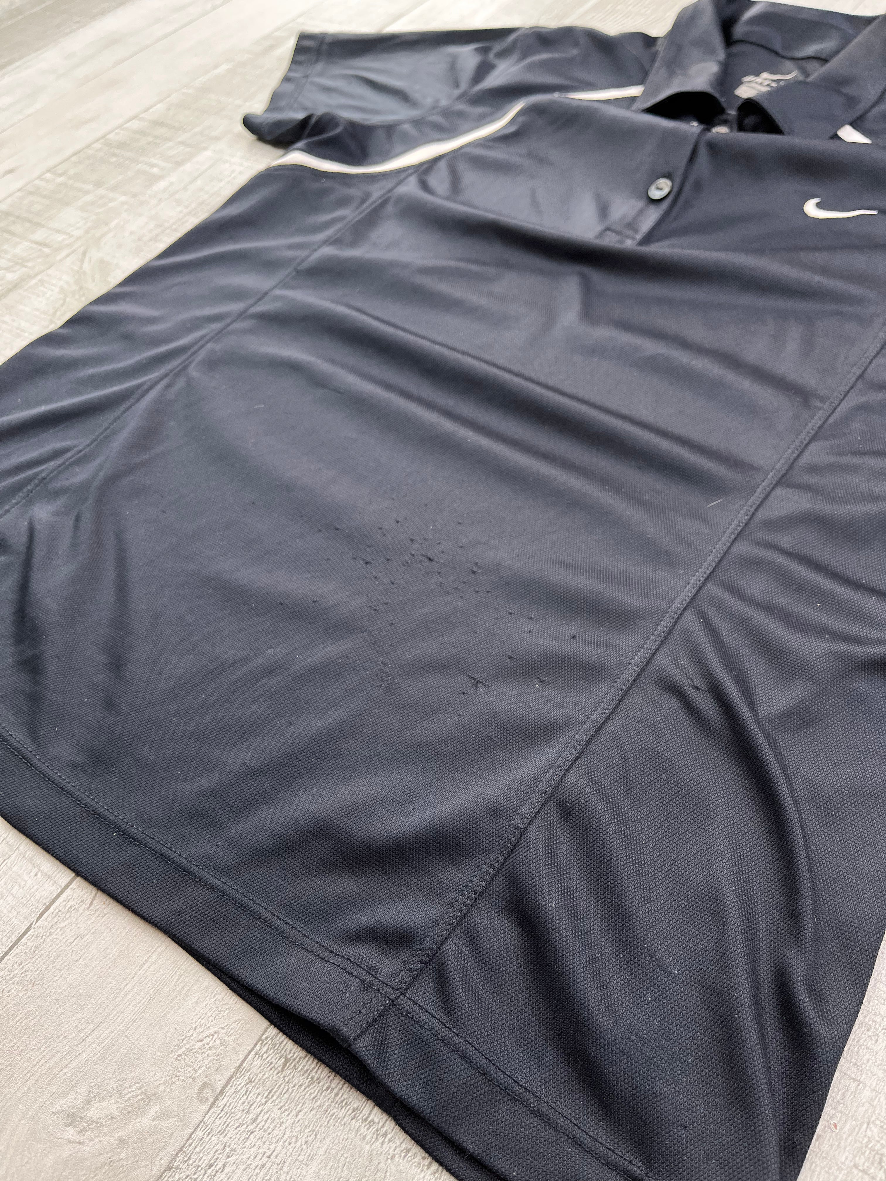 Nike Vintage Damen Poloshirt Sport Y2K Dunkelblau Weiß M