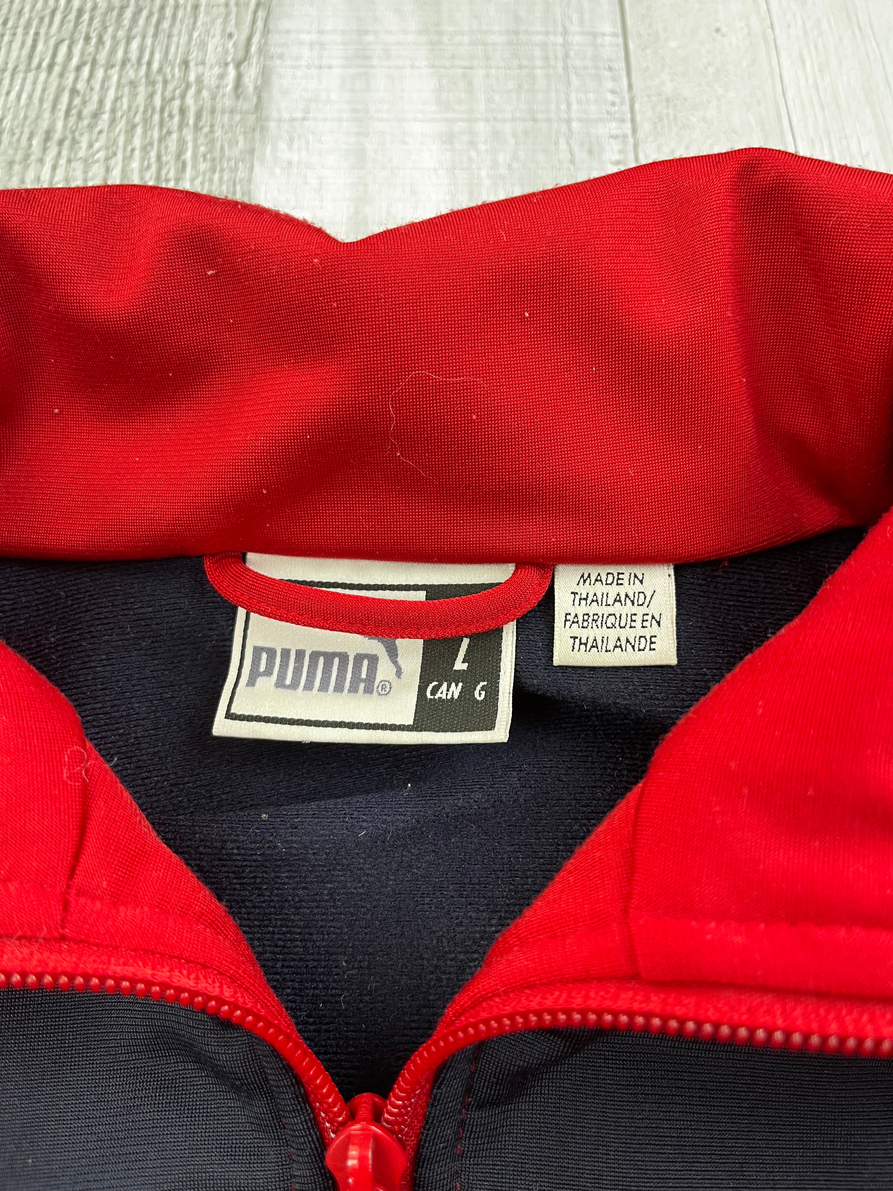 Puma Vintage Trainingsjacke 90s Rot Dunkelblau L