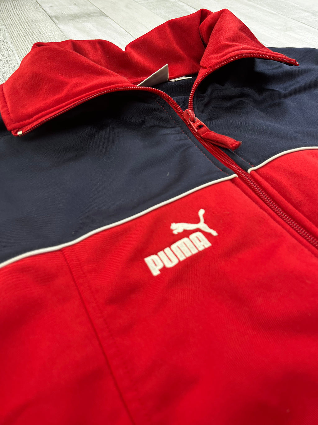 Puma Vintage Trainingsjacke 90s Rot Dunkelblau L
