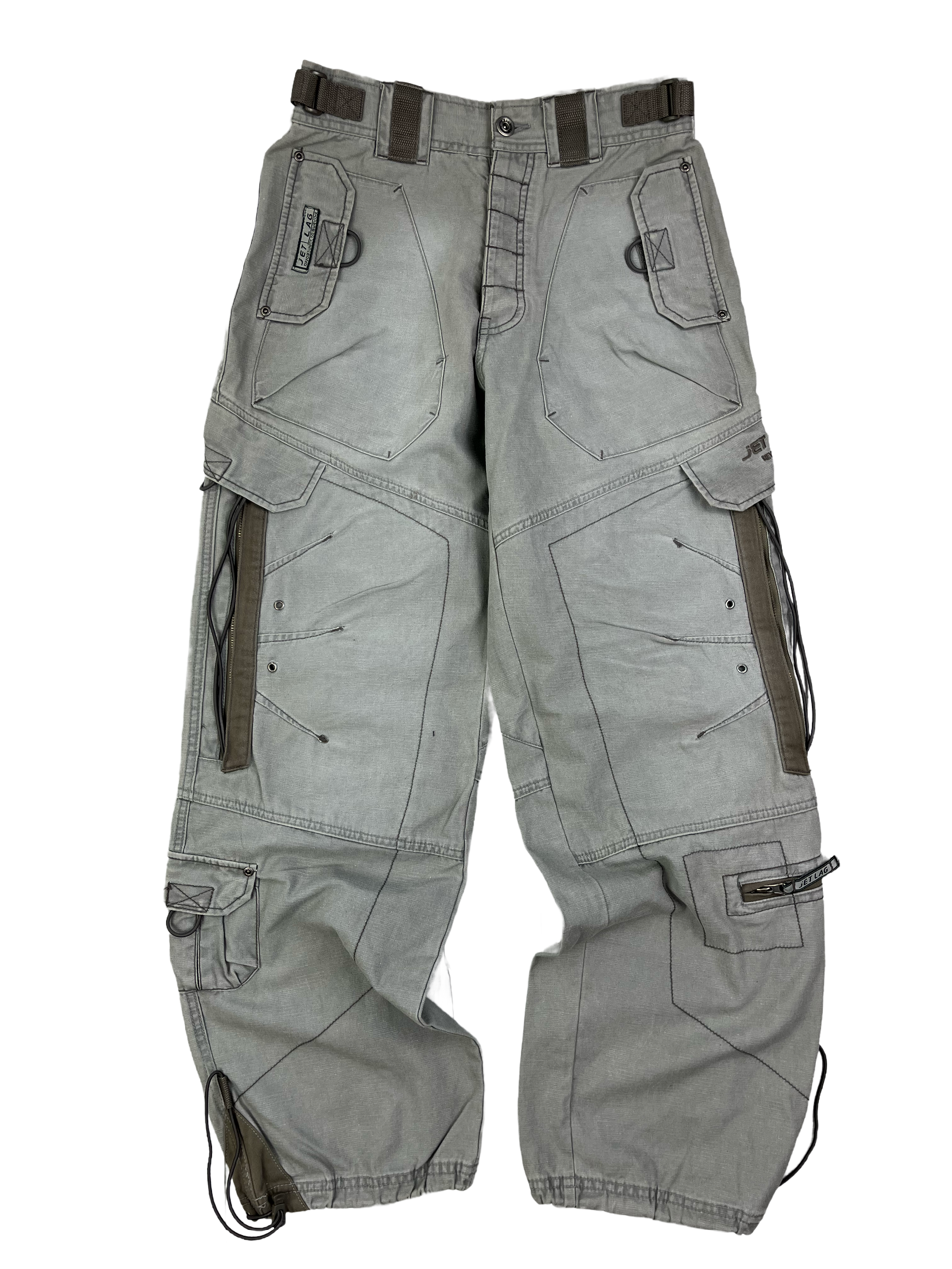 Jetlag Vintage Baggy Jeans Cargo Style 90s Grau S