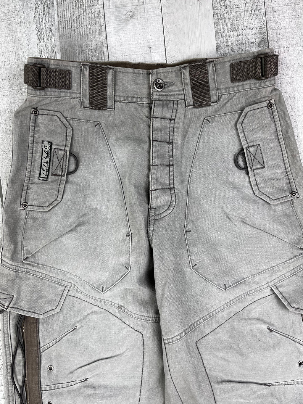 Jetlag Vintage Baggy Jeans Cargo Style 90s Grau S