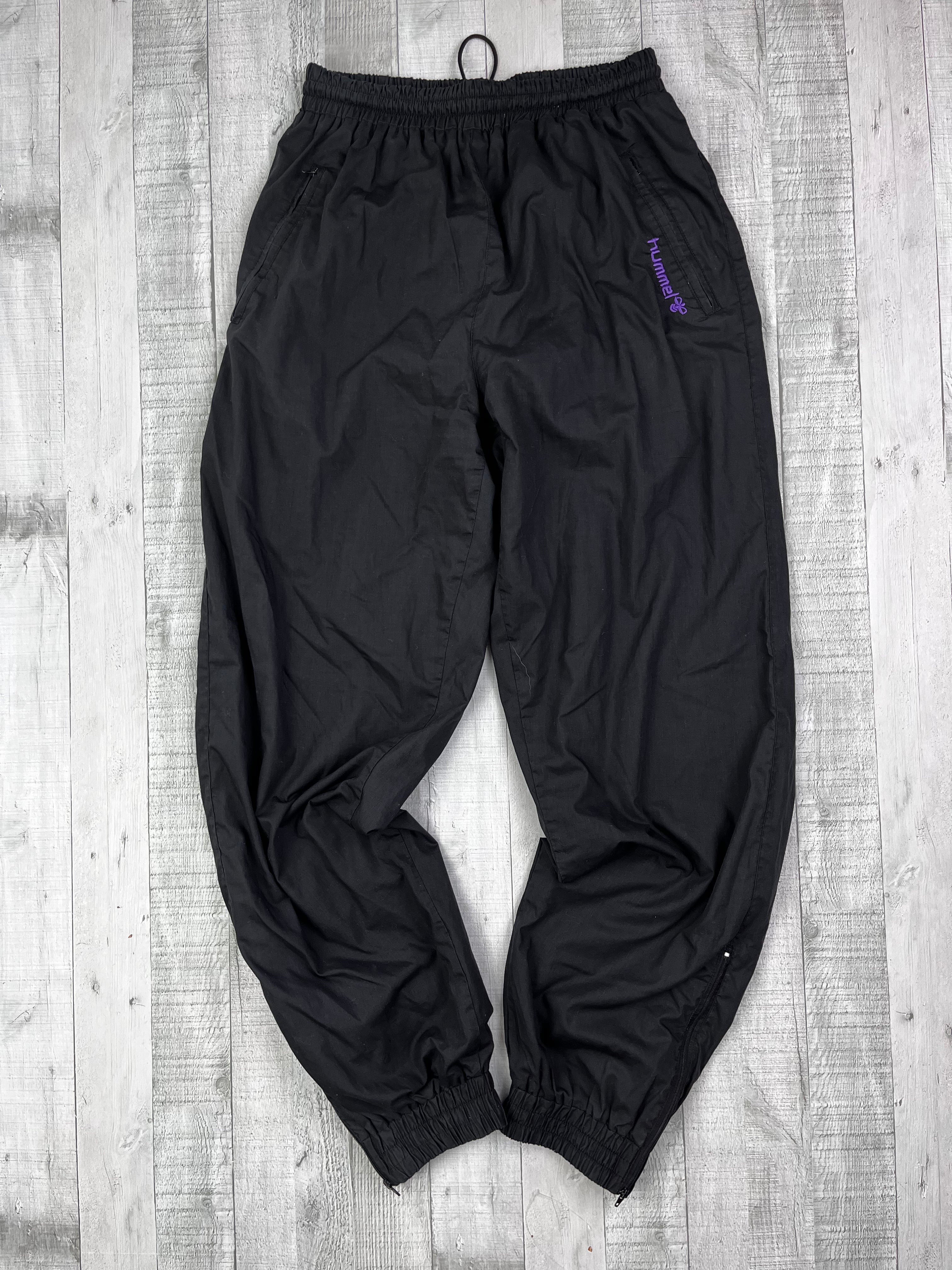 Hummel Vintage Trainingsanzug 90s Lila Schwarz Weiß M