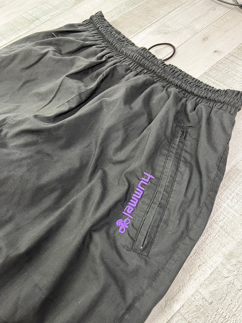 Hummel Vintage Trainingsanzug 90s Lila Schwarz Weiß M