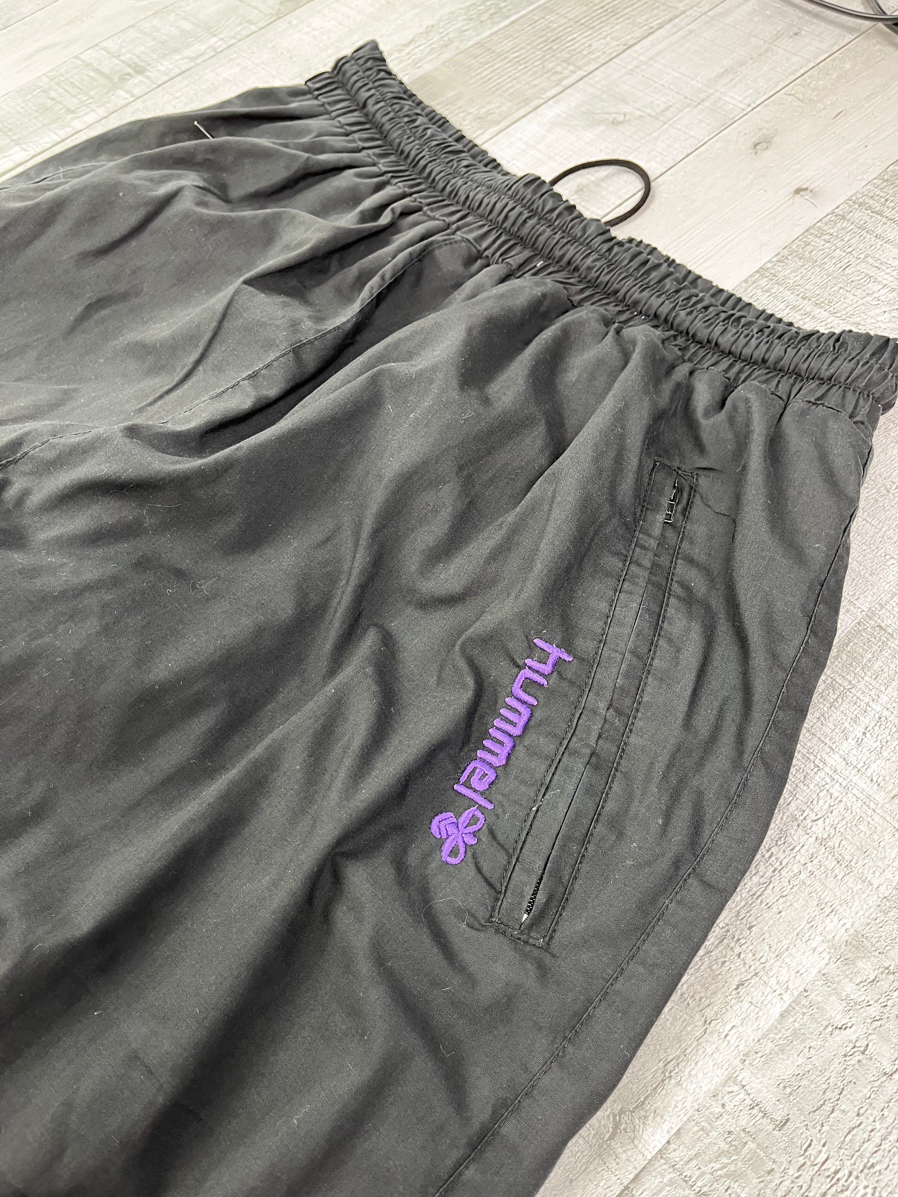 Hummel Vintage Trainingsanzug 90s Lila Schwarz Weiß M