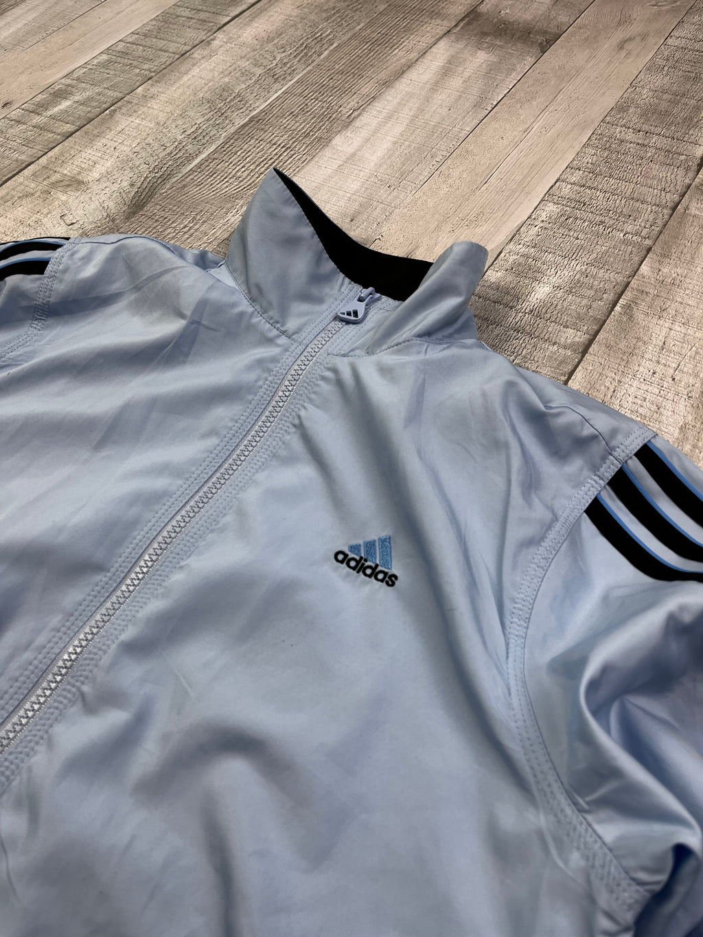 Adidas Vintage Damen Trainingsjacke Y2K Hellblau S