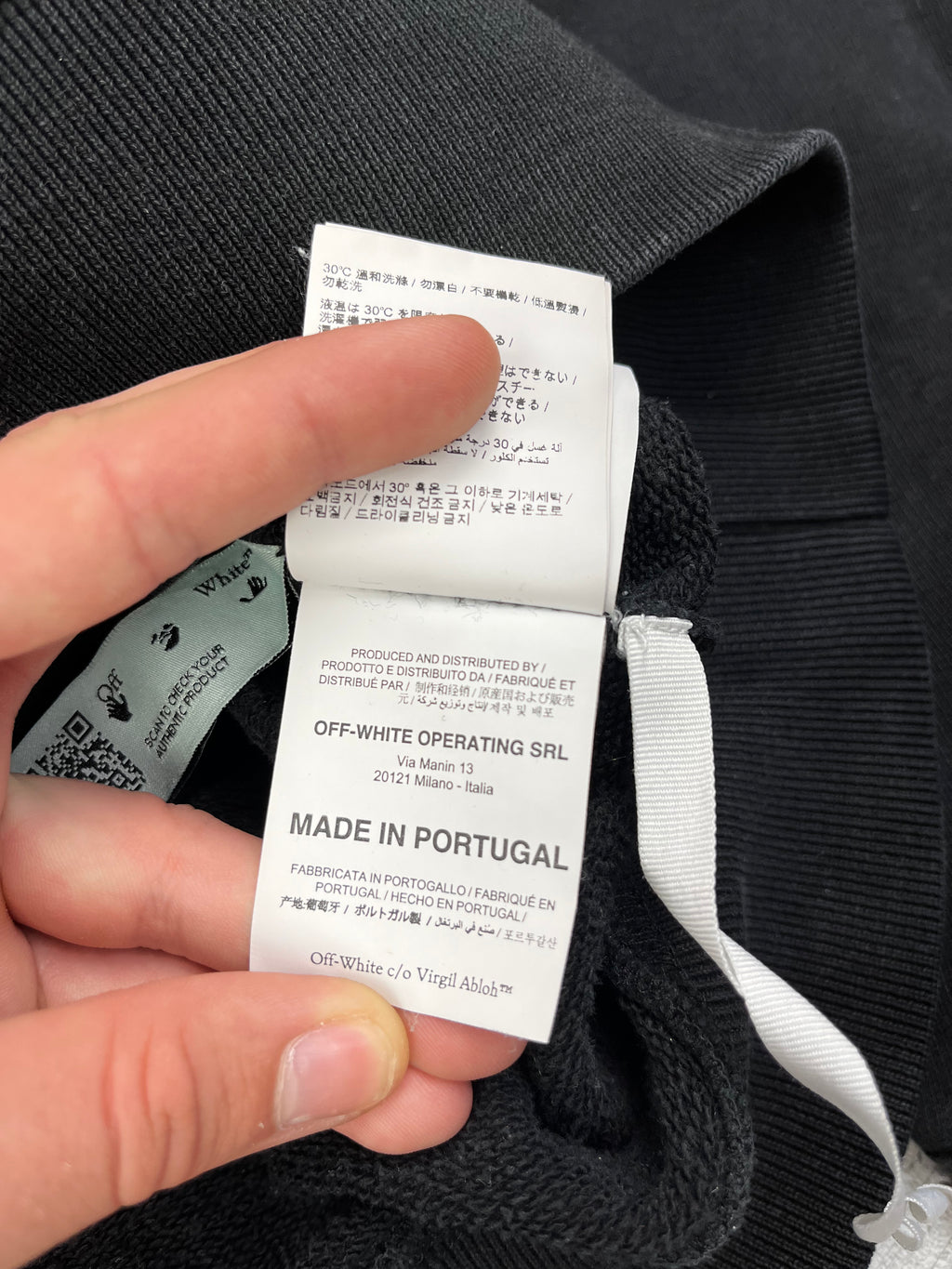 Off White Sweater Hands Off 2021 Collection Deadstock Schwarz Weiß L