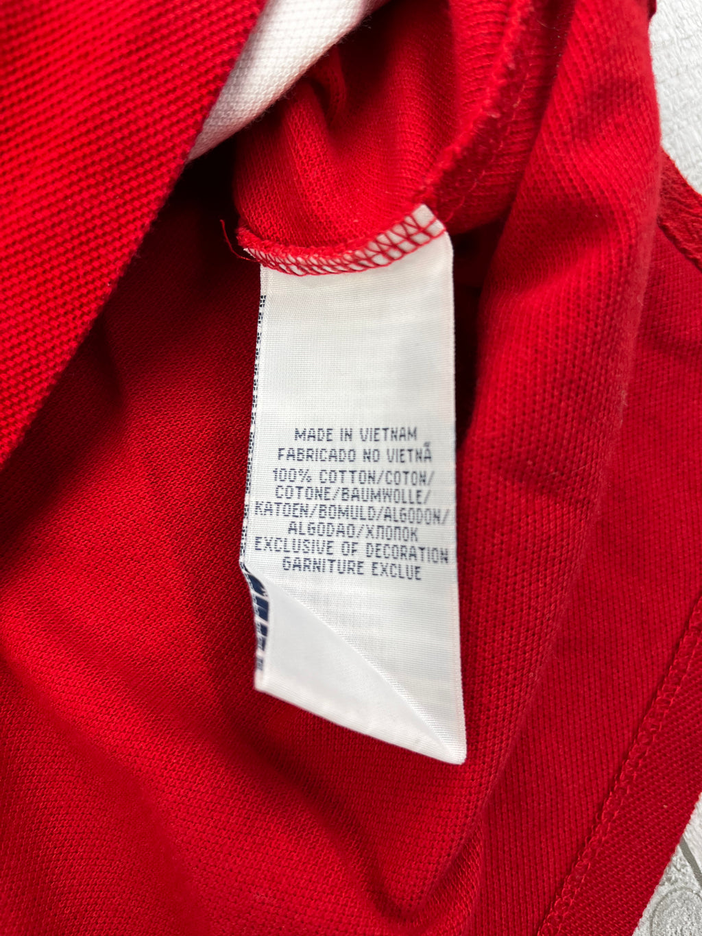 Ralph Lauren Poloshirt Wappen 3 Rot Weiß L