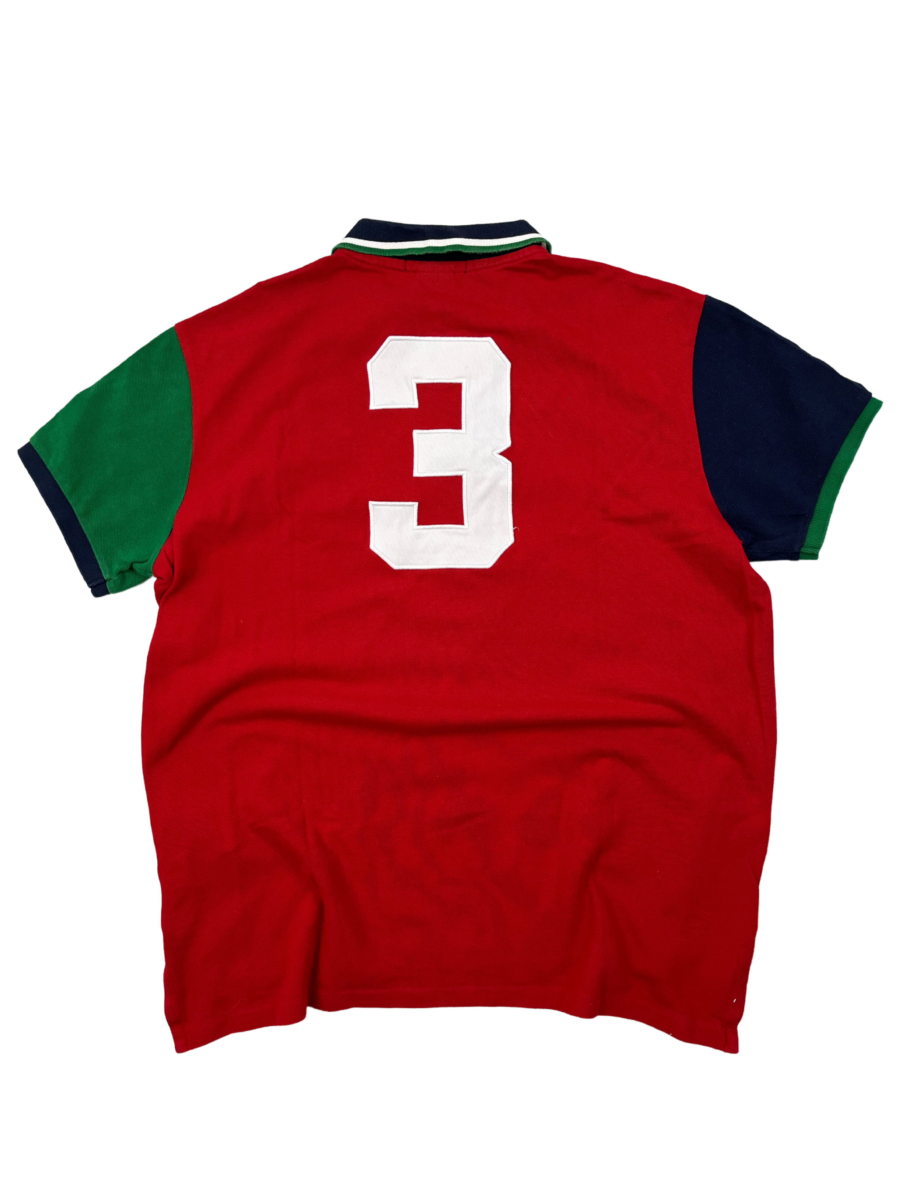 Ralph Lauren Poloshirt Wappen 3 Rot Weiß L