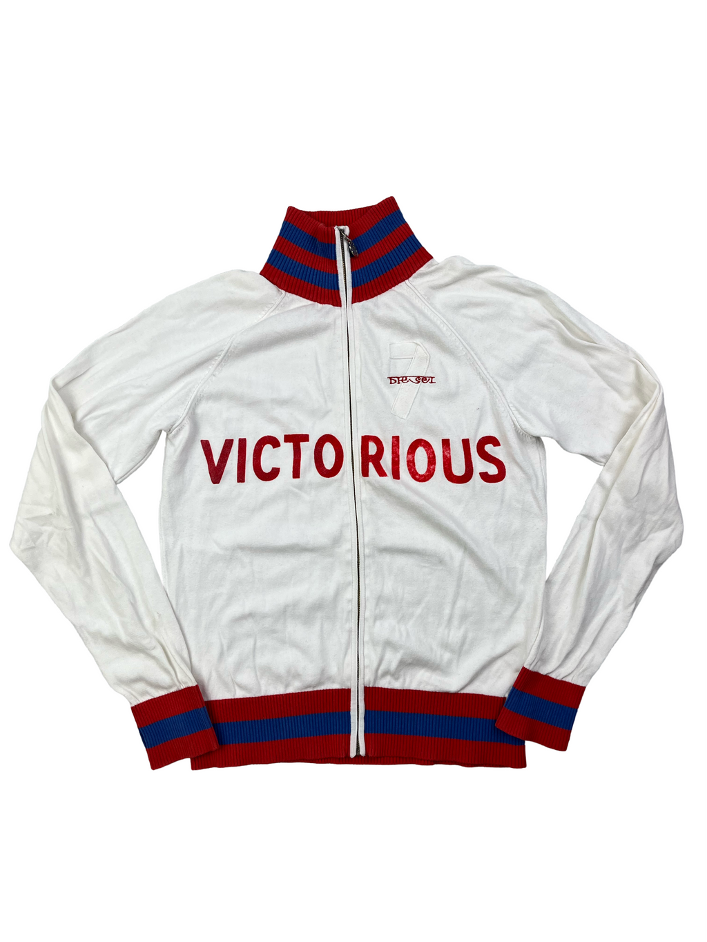 Diesel Vintage Zipper Victorious 90s Weiß Rot Blau XL