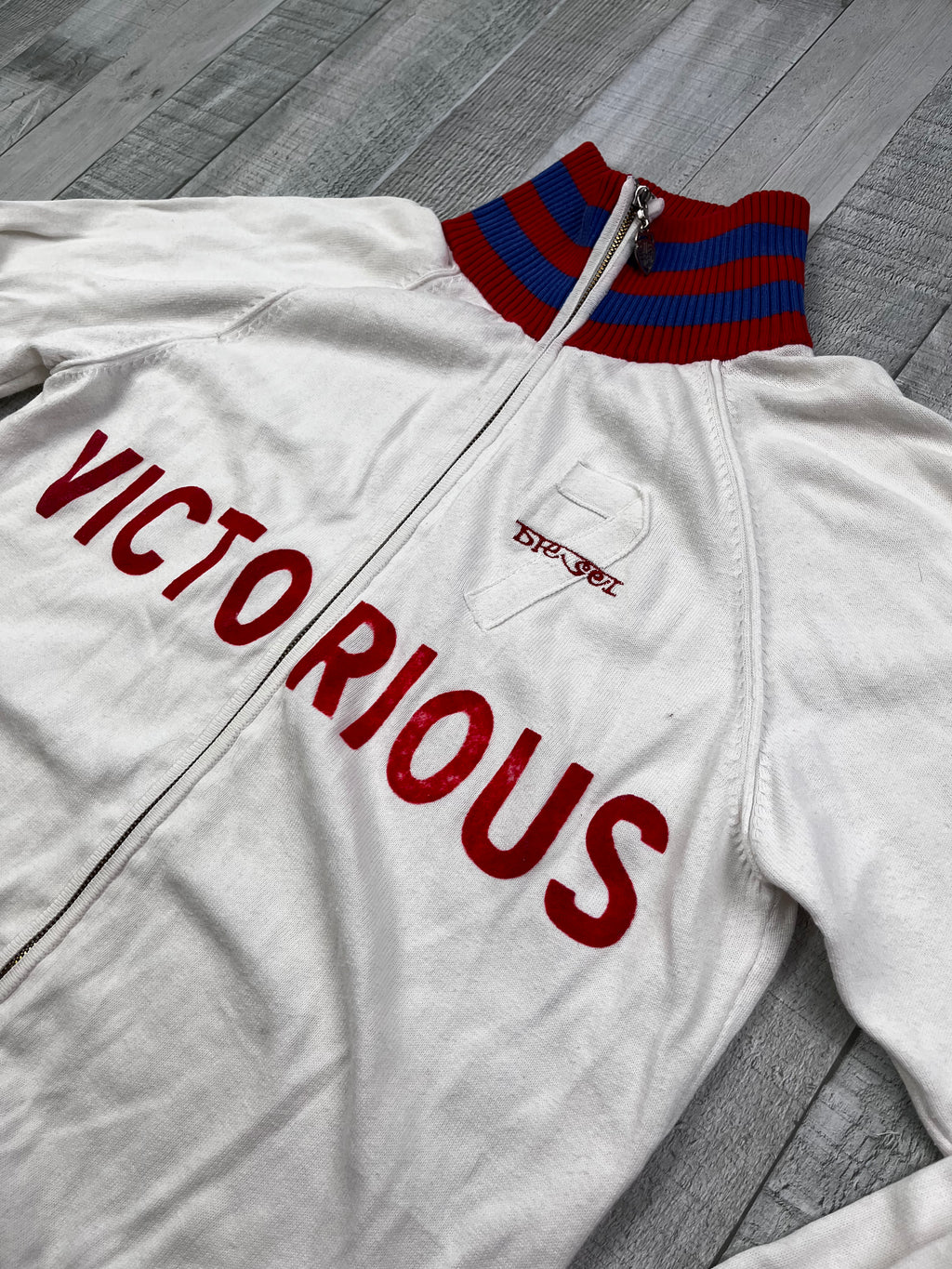 Diesel Vintage Zipper Victorious 90s Weiß Rot Blau XL