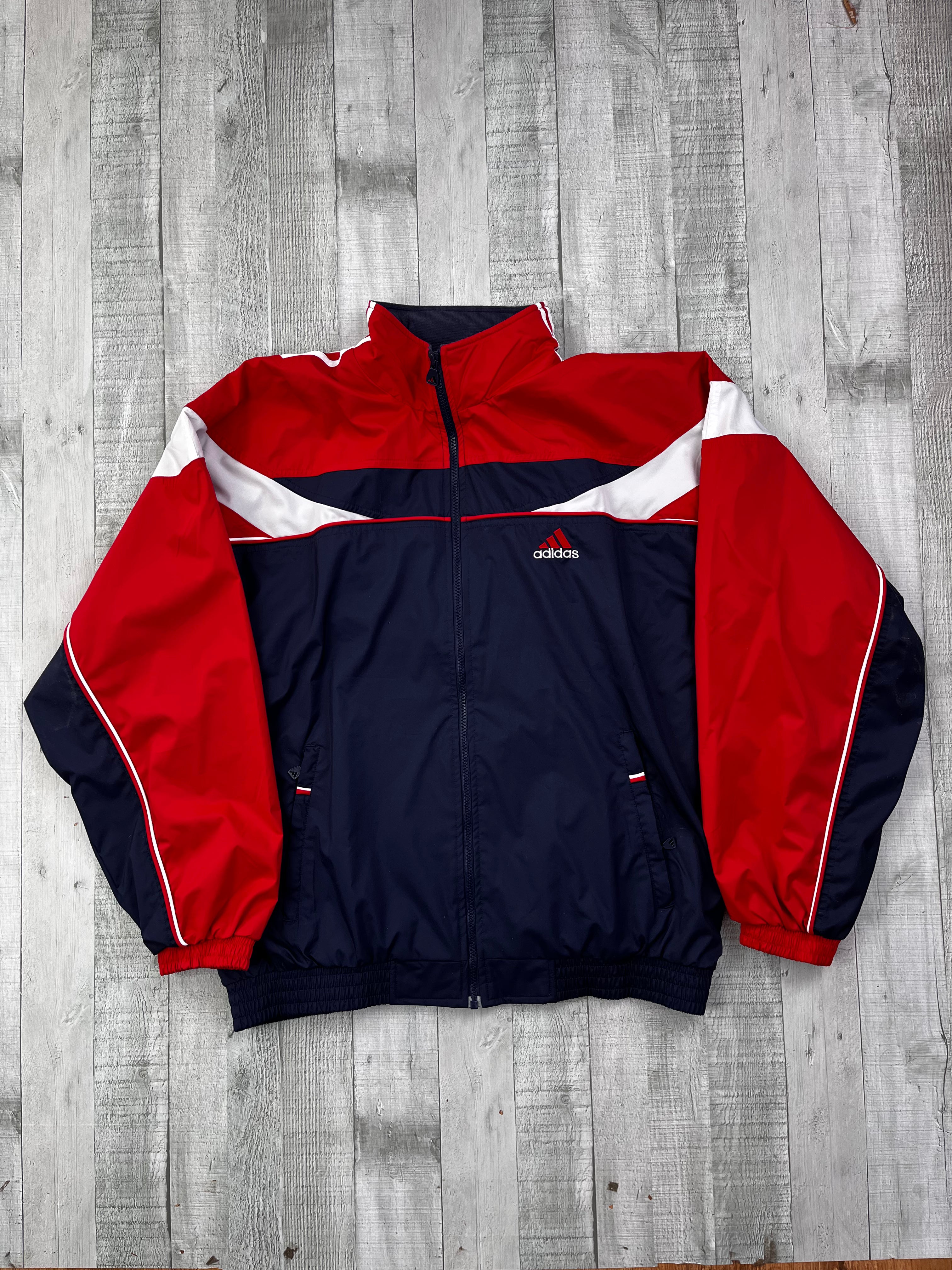 Adidas Vintage Trainingsanzug Y2K Dunkelblau Rot XL