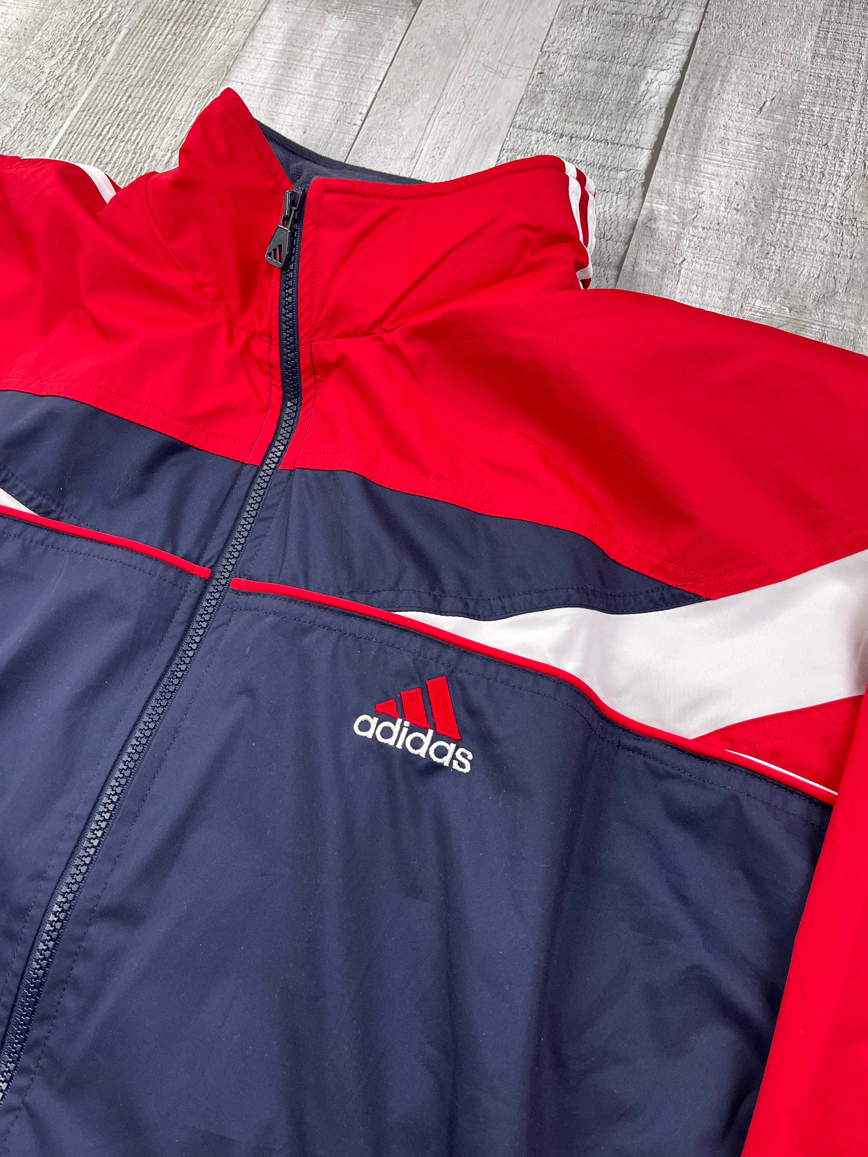 Adidas Vintage Trainingsanzug Y2K Dunkelblau Rot XL