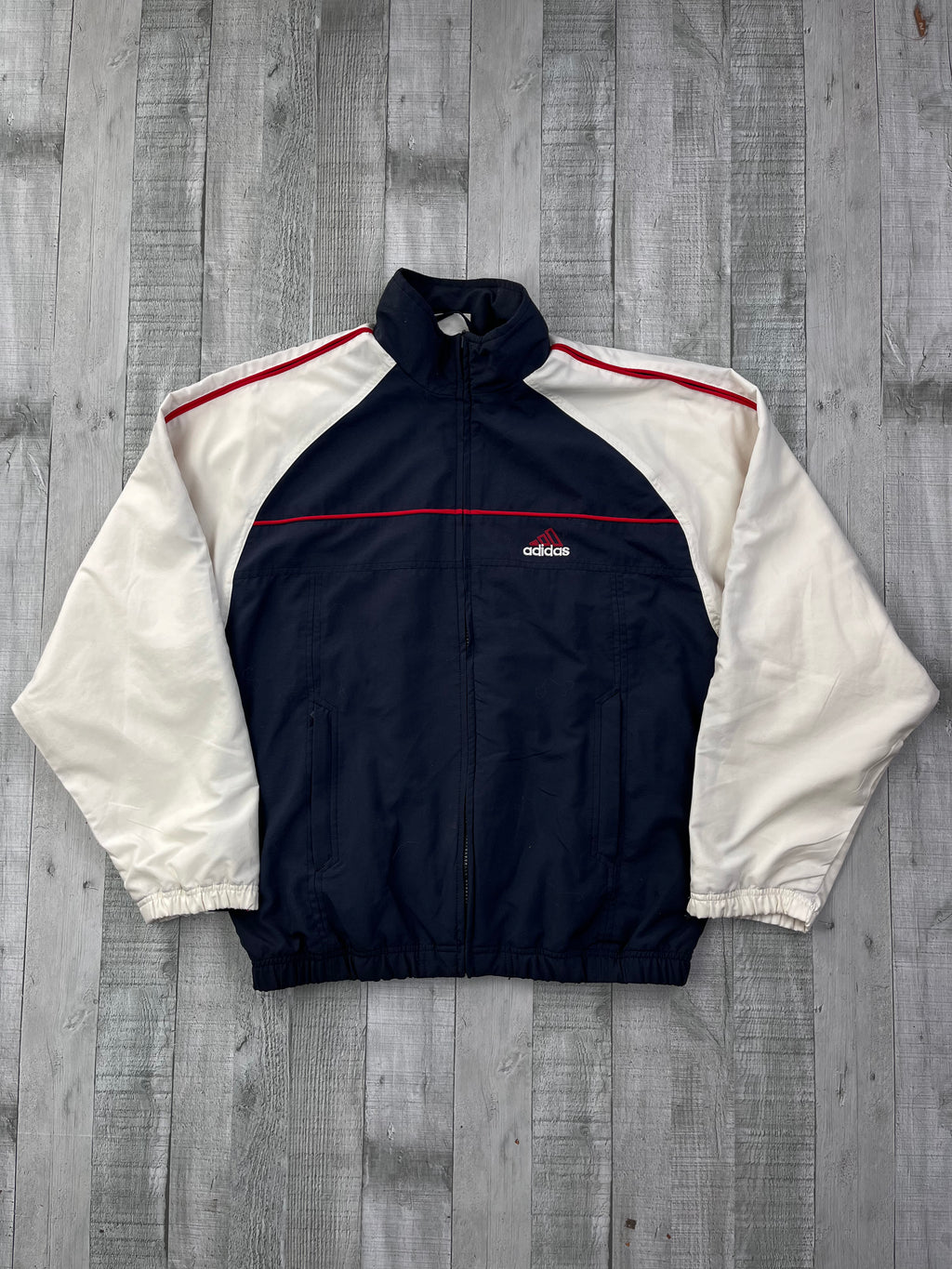 Adidas Vintage Trainingsanzug 90s Dunkelblau Weiß S