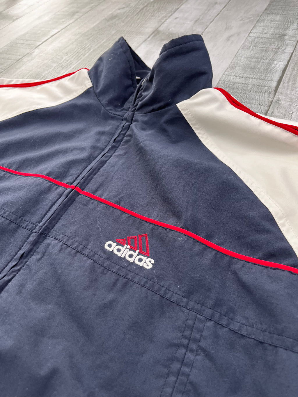 Adidas Vintage Trainingsanzug 90s Dunkelblau Weiß S