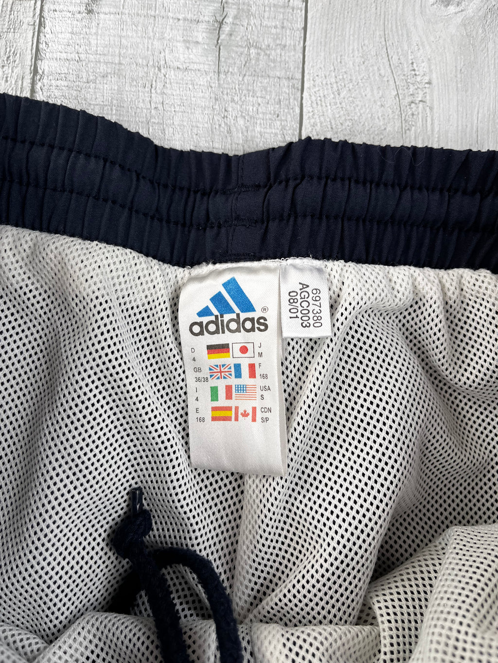 Adidas Vintage Trainingsanzug 90s Dunkelblau Weiß S