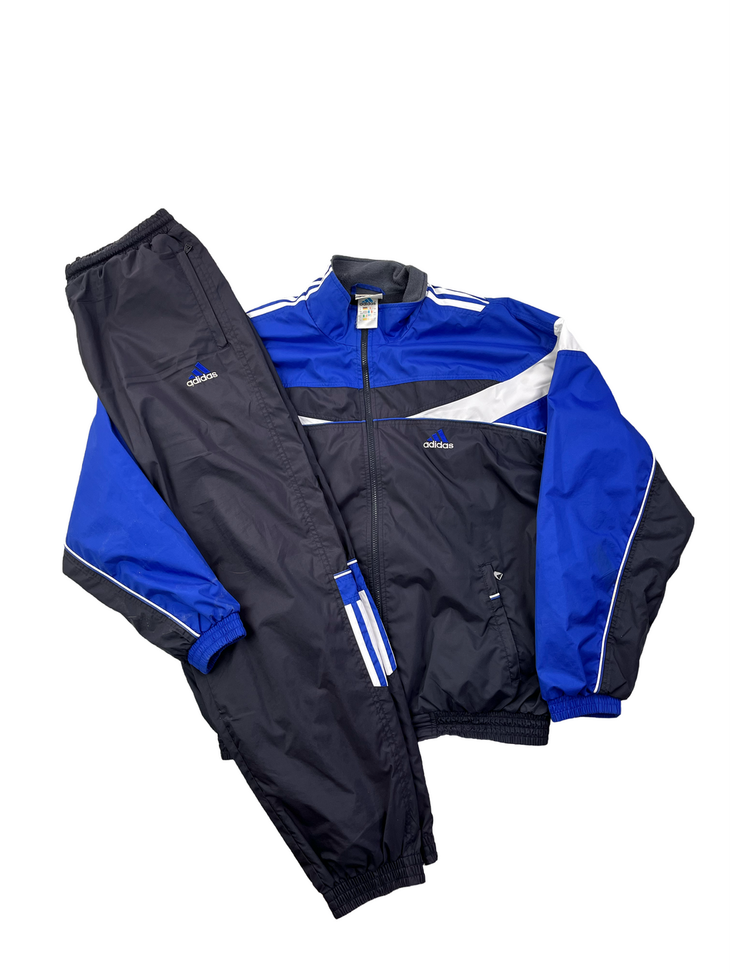 Adidas Vintage Trainingsanzug 90s Blau Schwarz L