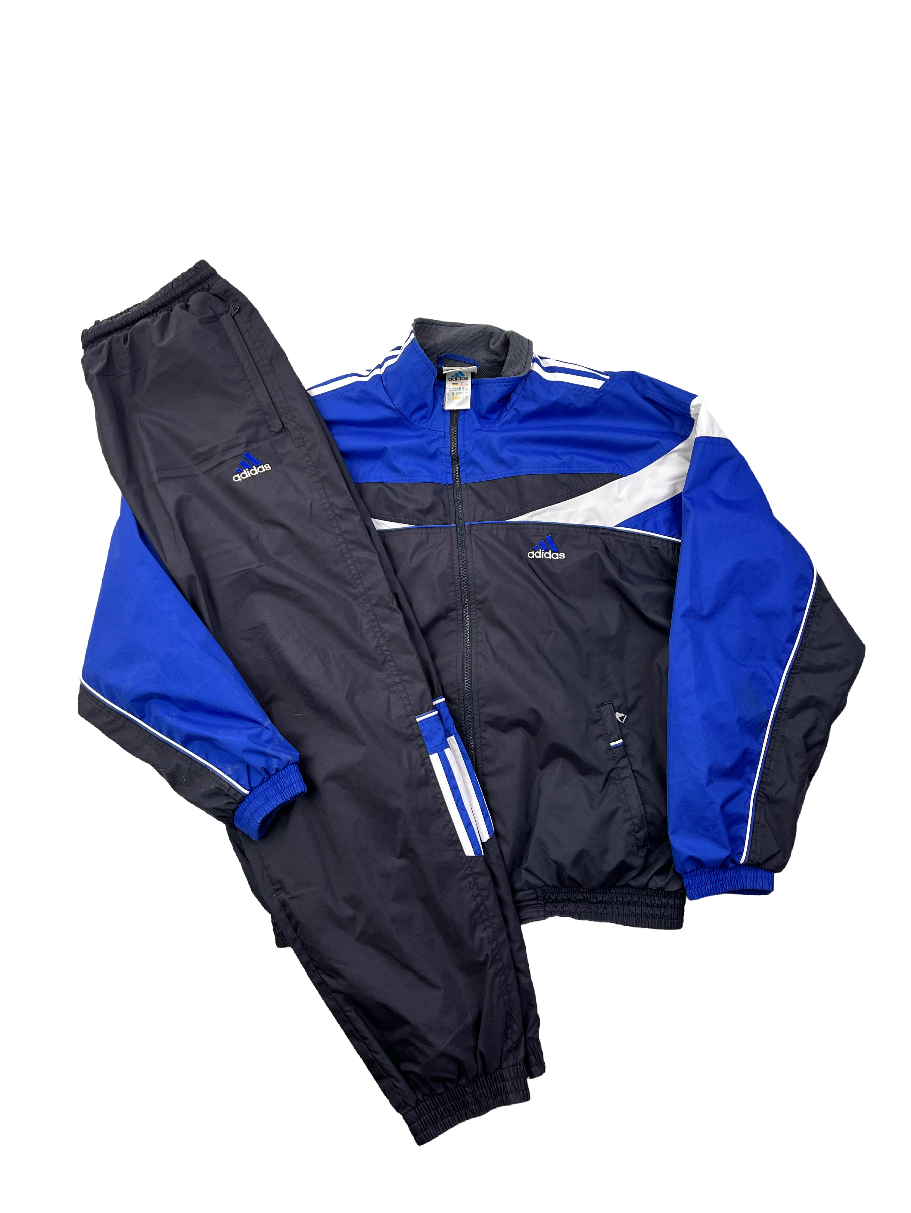 Adidas Vintage Trainingsanzug 90s Blau Schwarz L