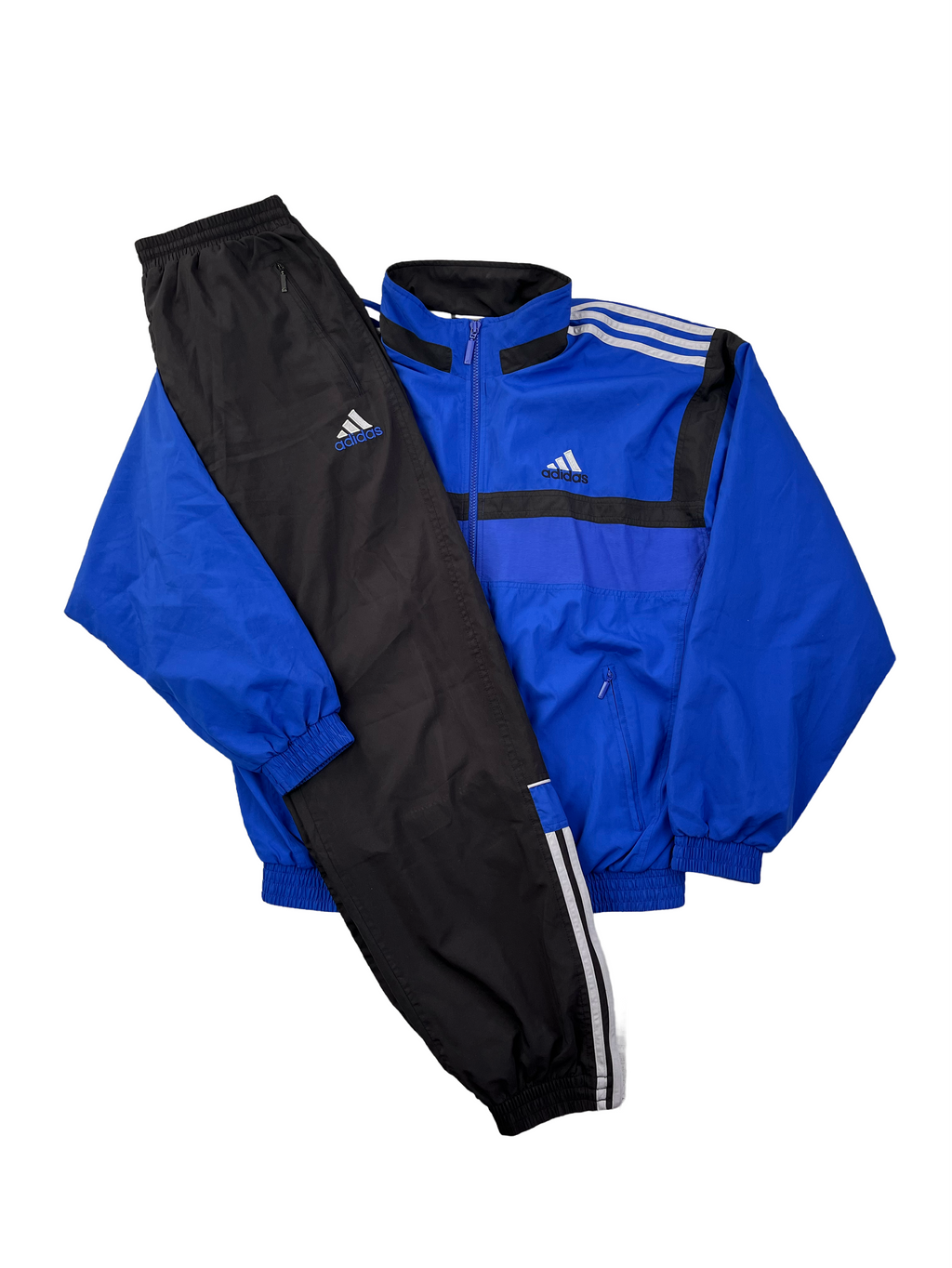 Adidas Vintage Trainingsanzug Y2K Blau Schwarz M
