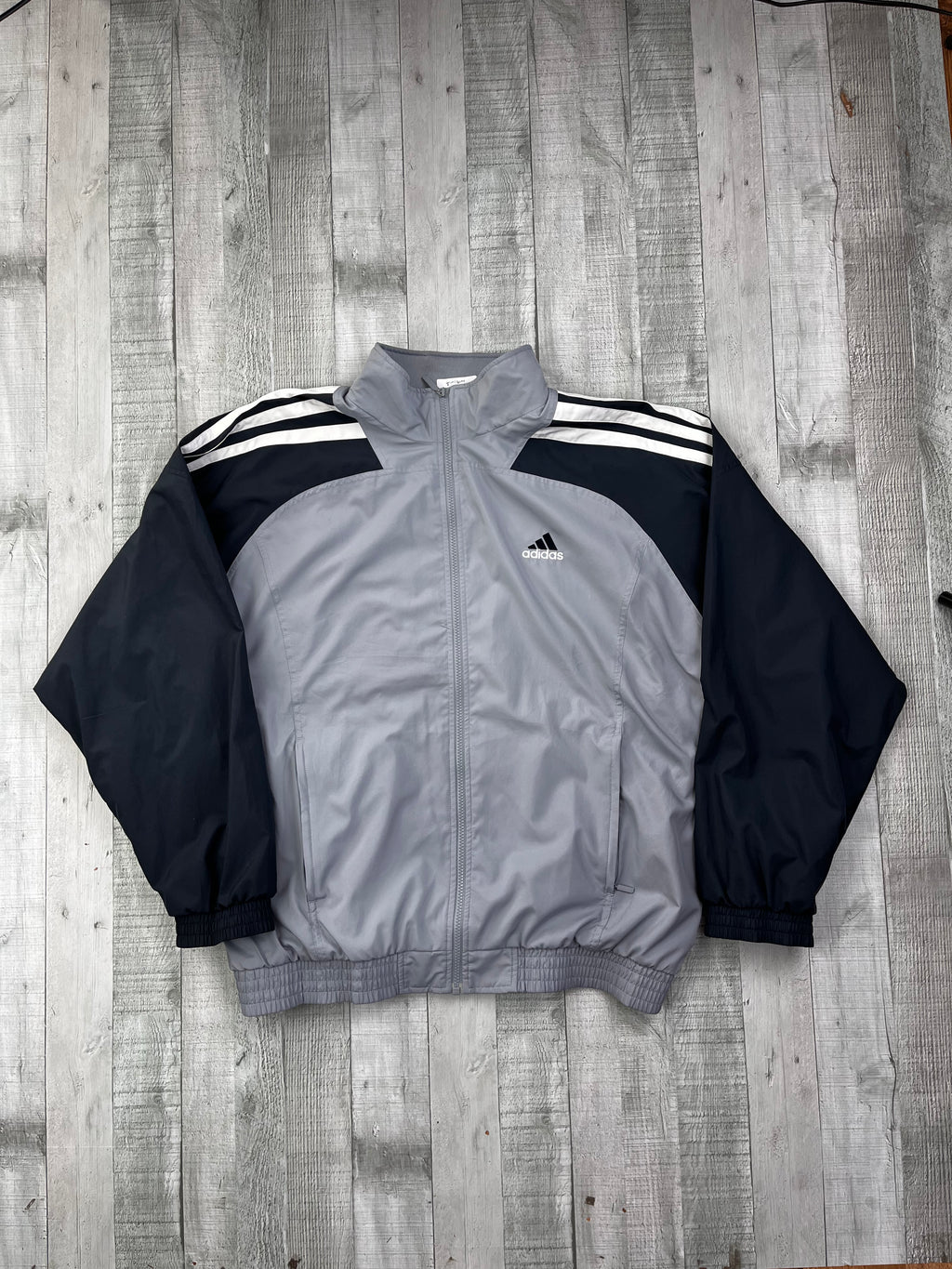 Adidas Vintage Trainingsanzug Y2K Grau Schwarz XL